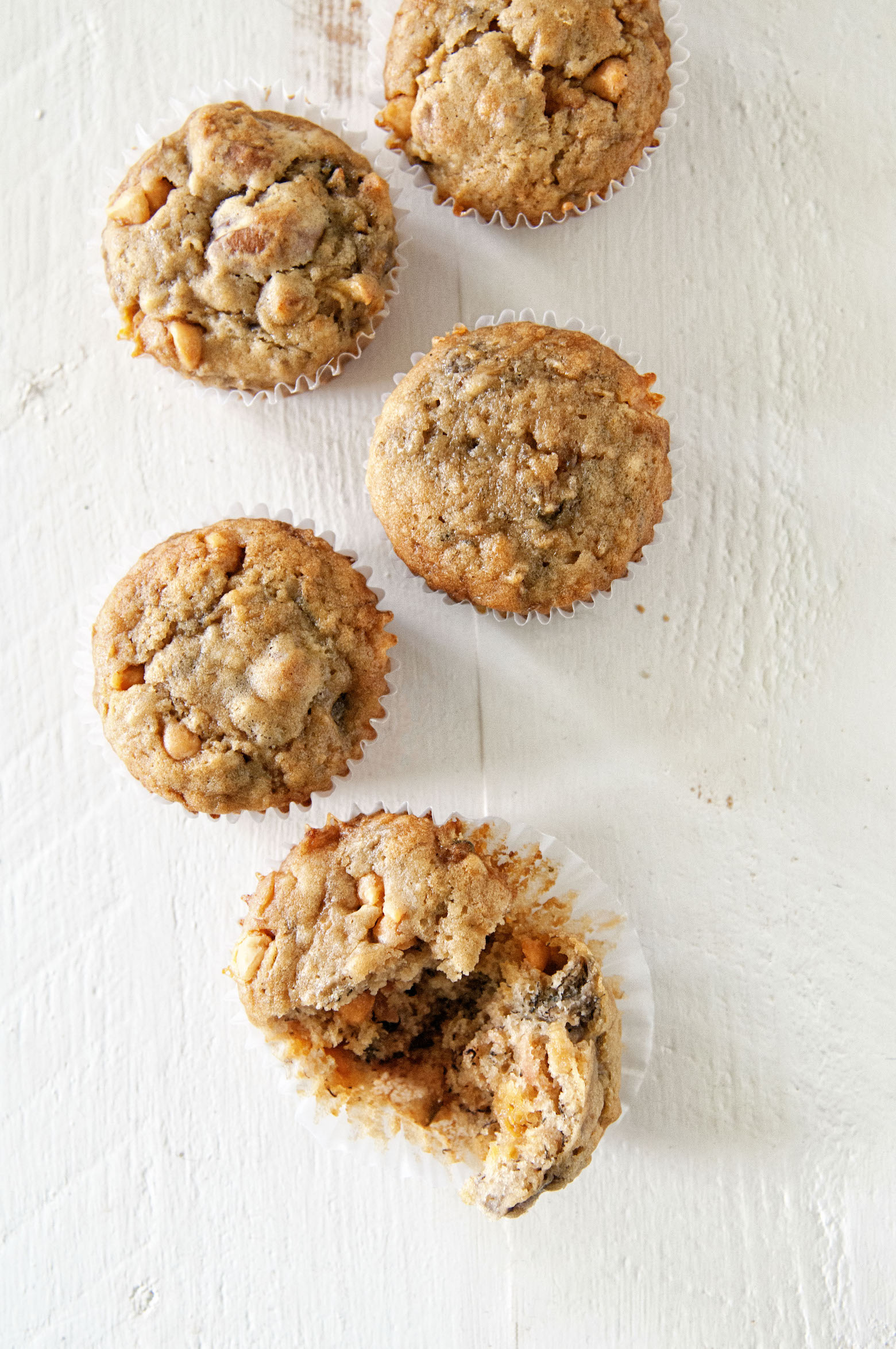 Banana Apple Butterscotch Pecan Muffins