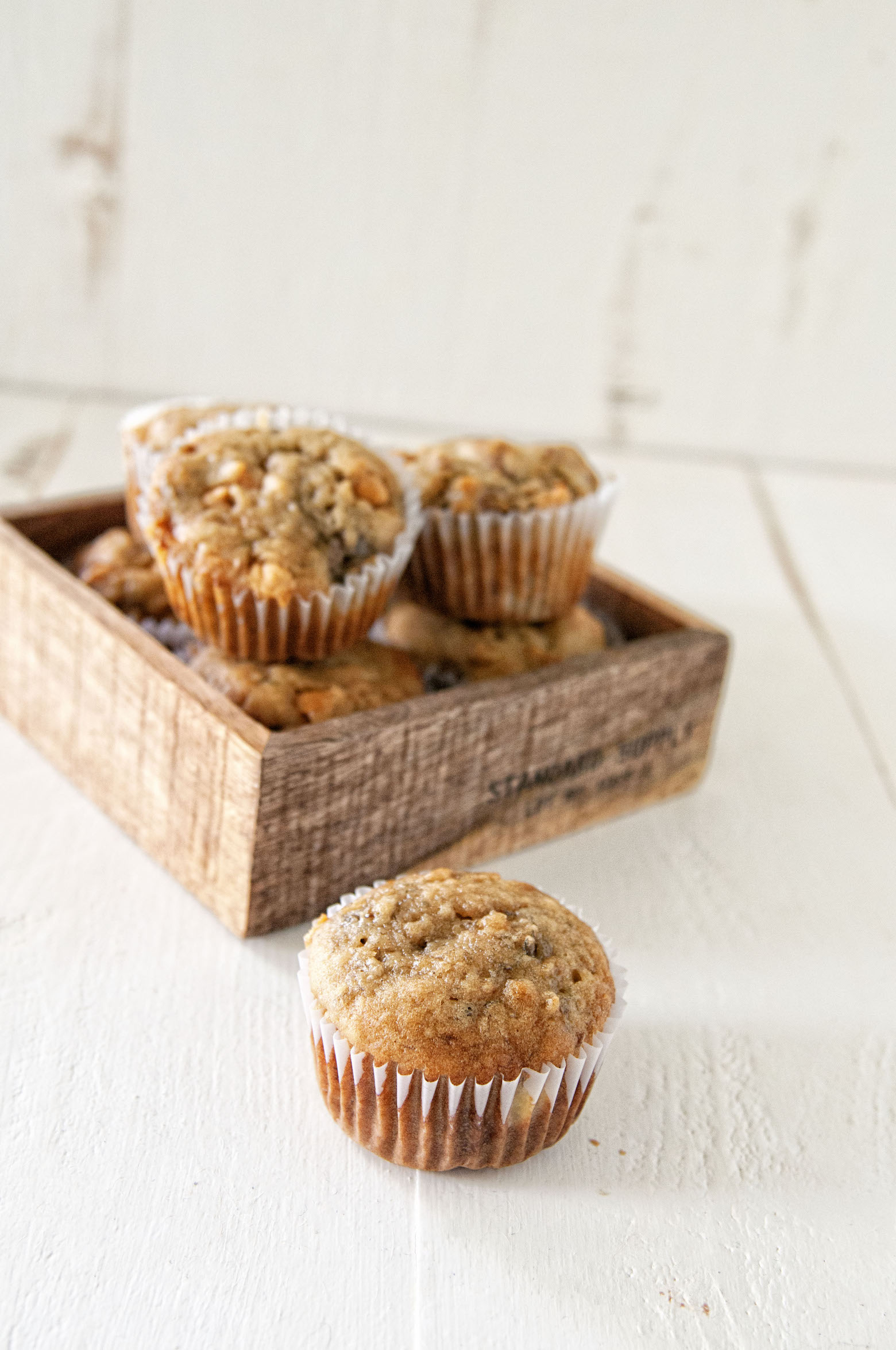 Banana Apple Butterscotch Pecan Muffins