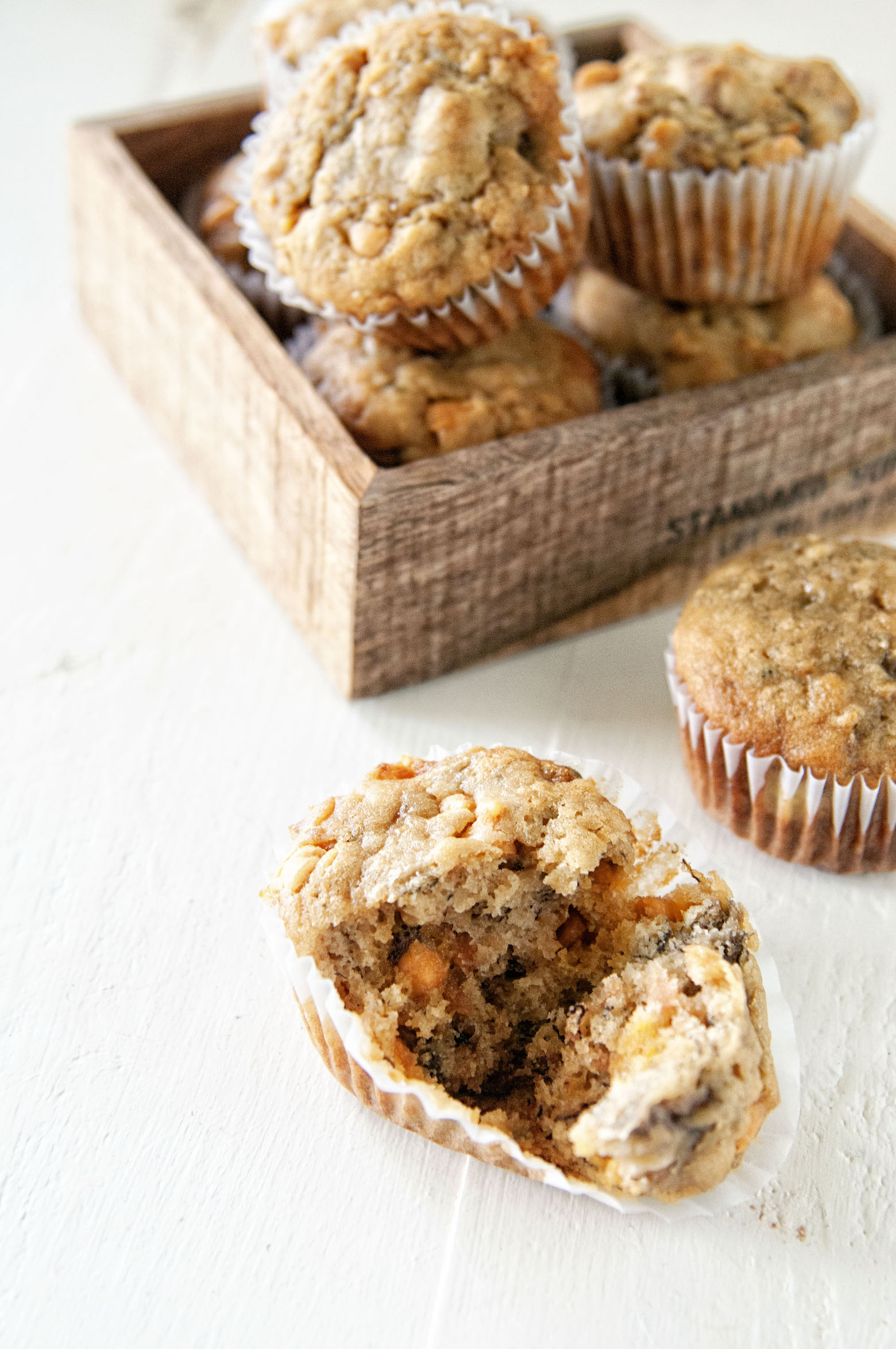 Banana Apple Butterscotch Pecan Muffins