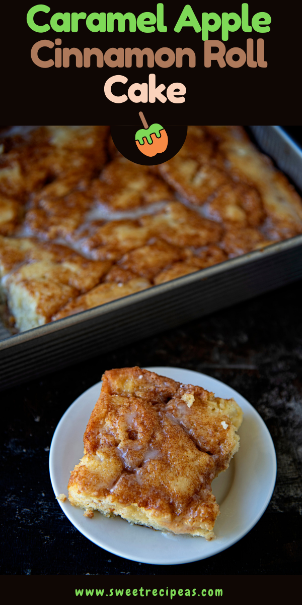 Caramel Apple Cinnamon Roll Cake