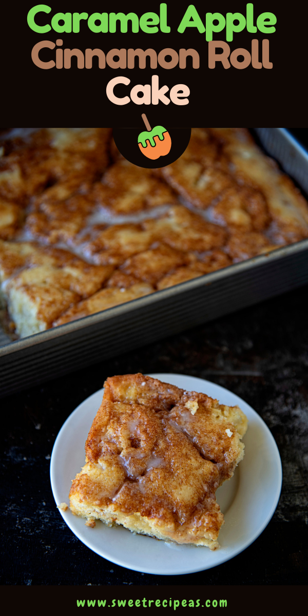 Caramel Apple Cinnamon Roll Cake 