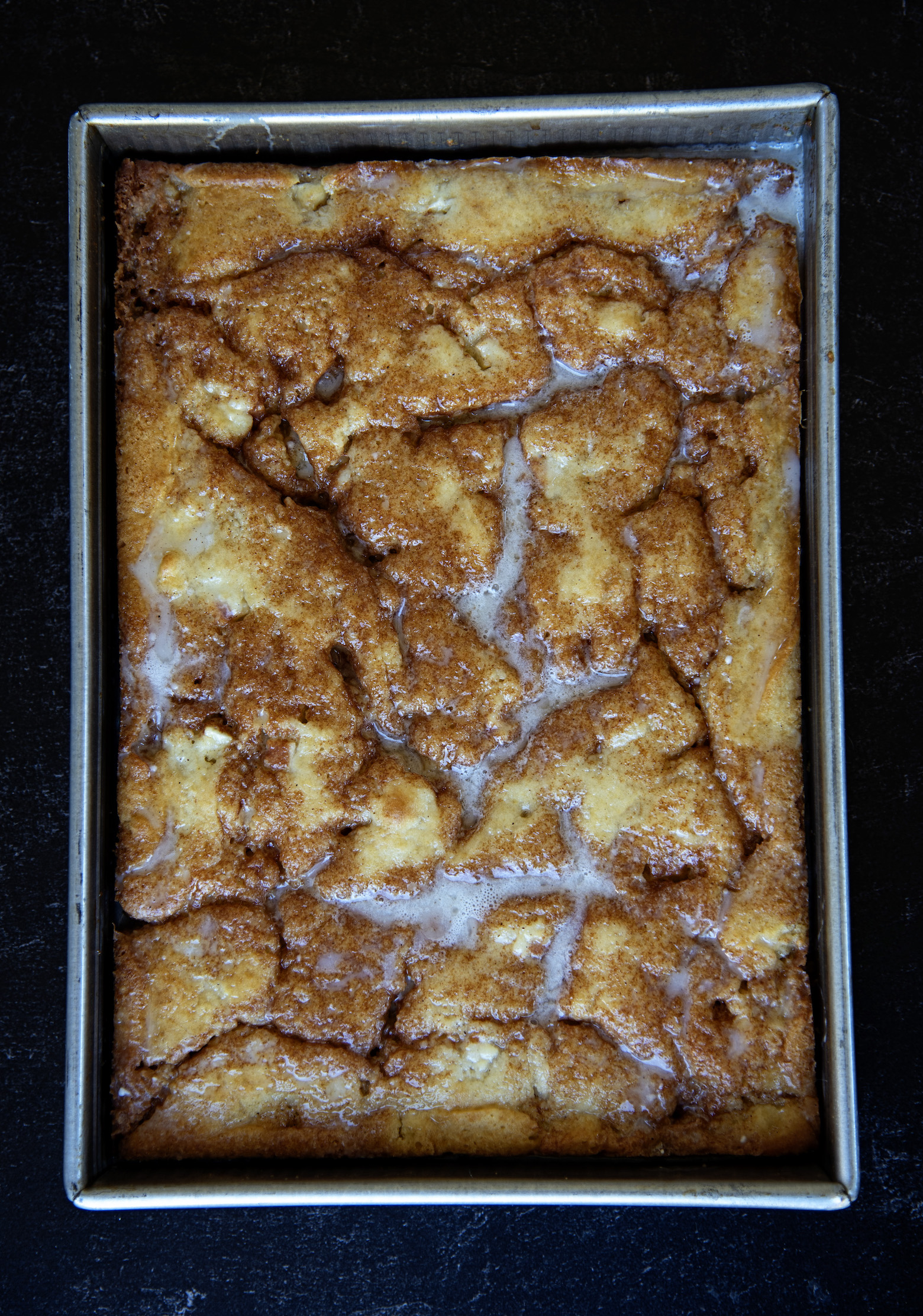 Caramel Apple Cinnamon Roll Cake