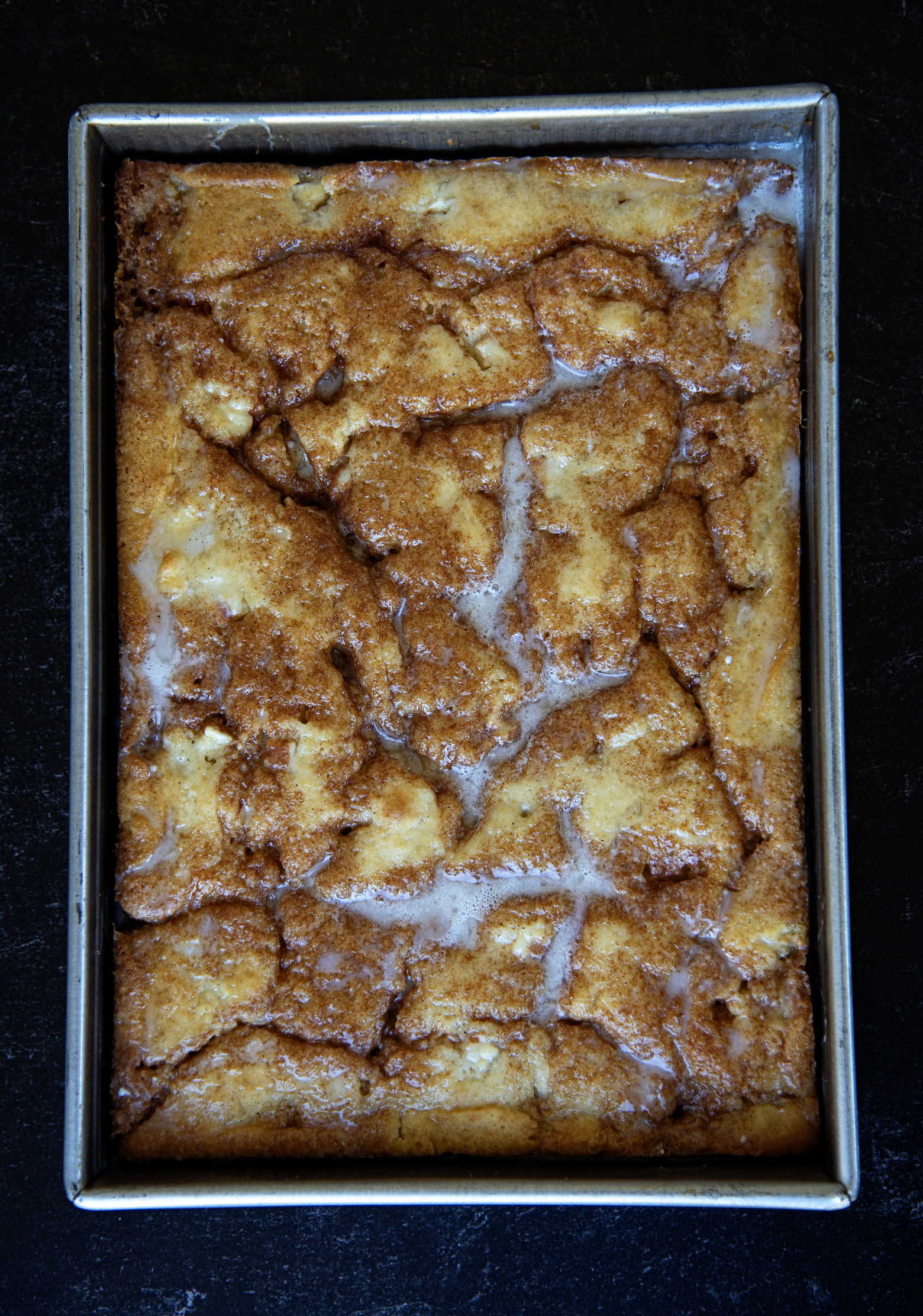 Caramel Apple Cinnamon Roll Cake 