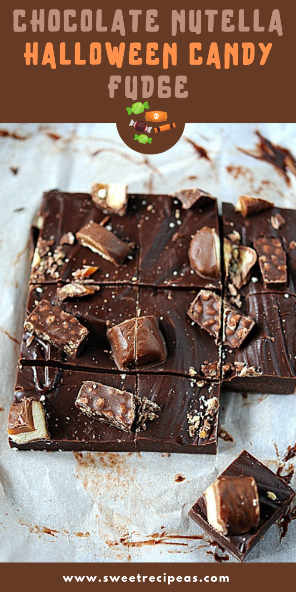 Chocolate Nutella Halloween Candy Fudge