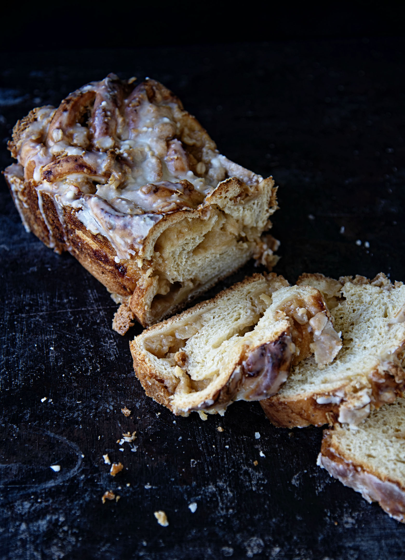 Glazed Apple Crisp Babka