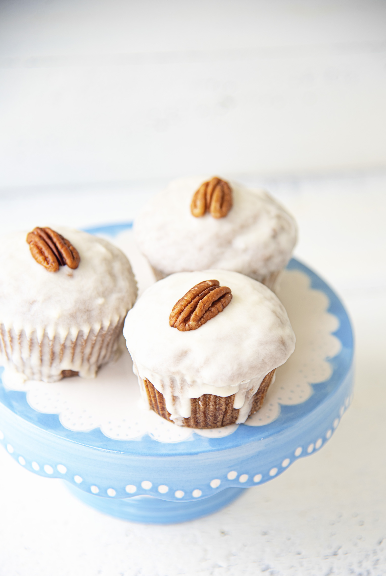 Glazed Butter Pecan Banana Muffins