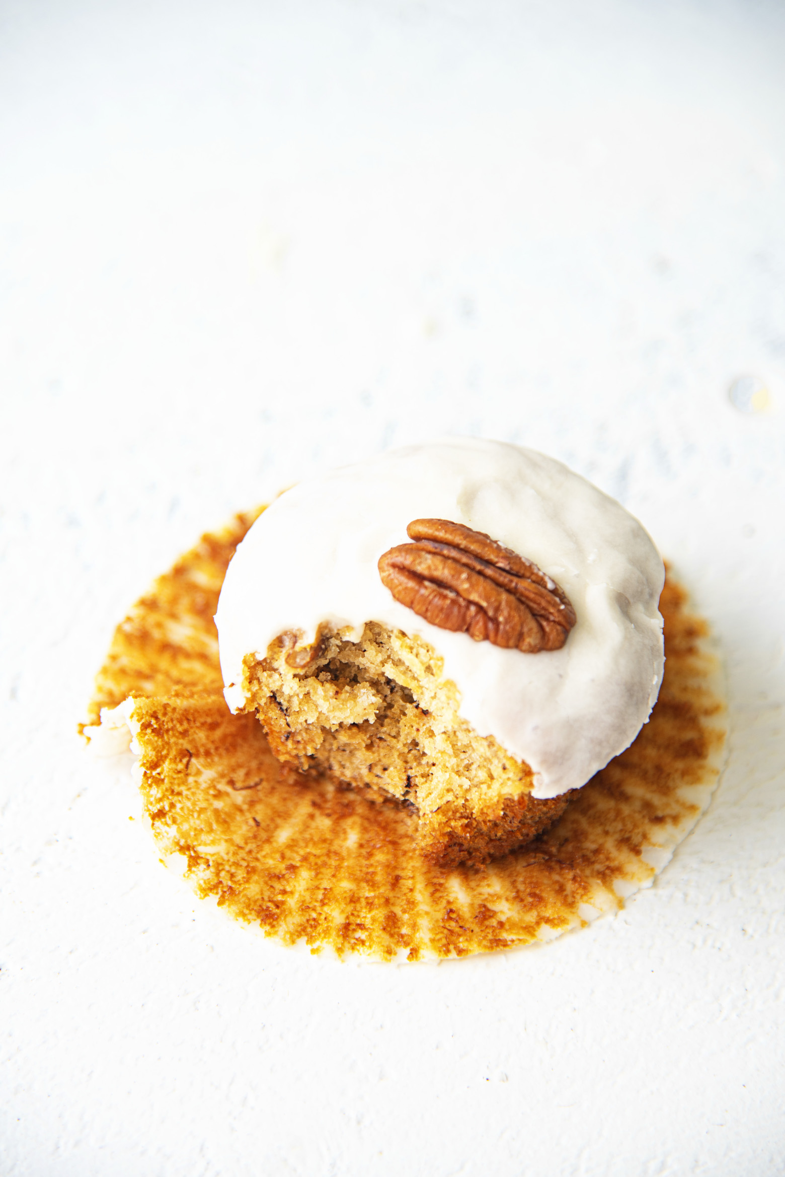 Glazed Butter Pecan Banana Muffins