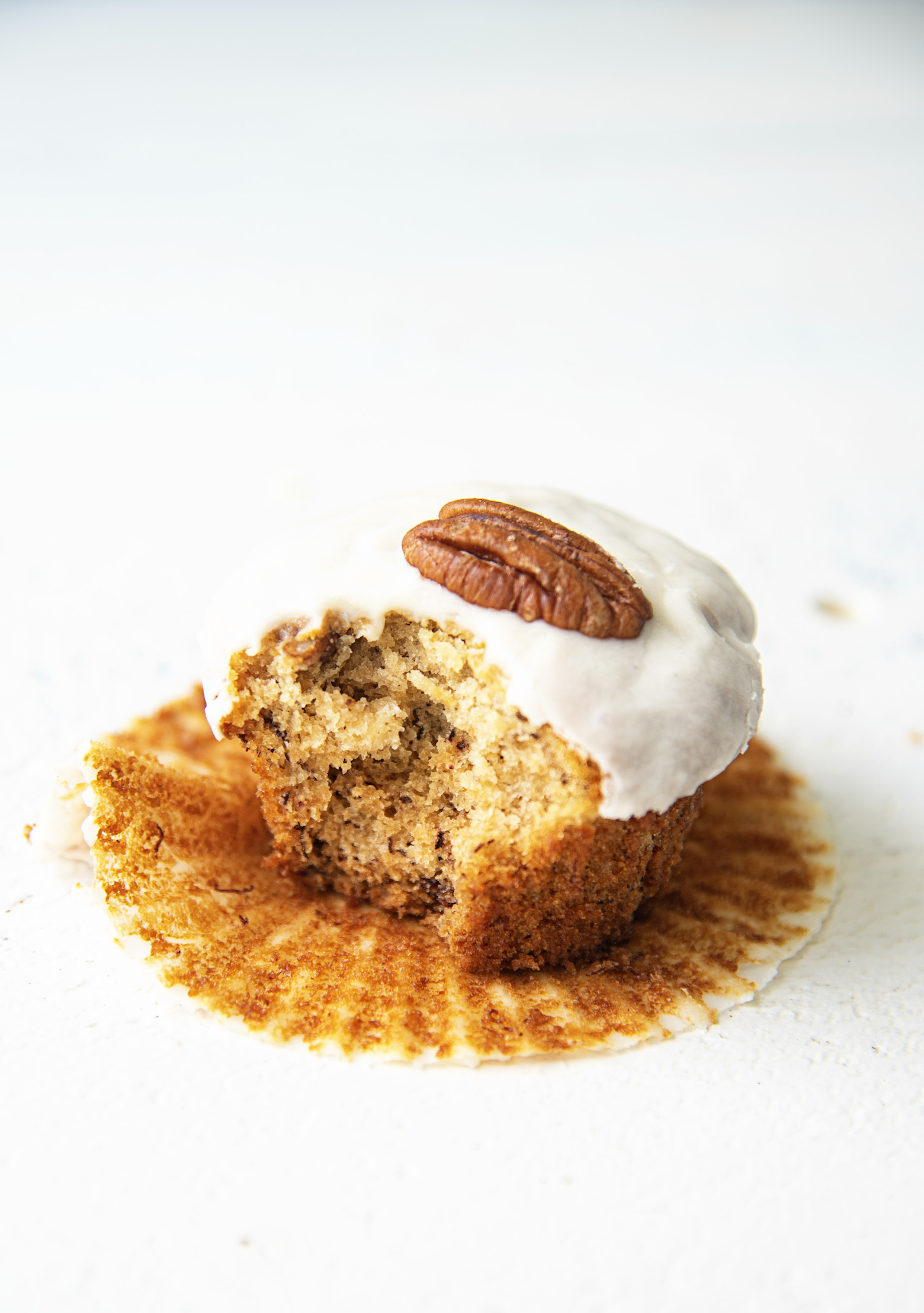 Glazed Butter Pecan Banana Muffins