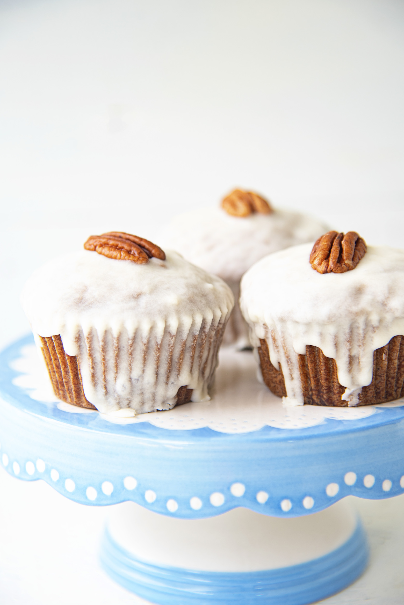 Glazed Butter Pecan Banana Muffins