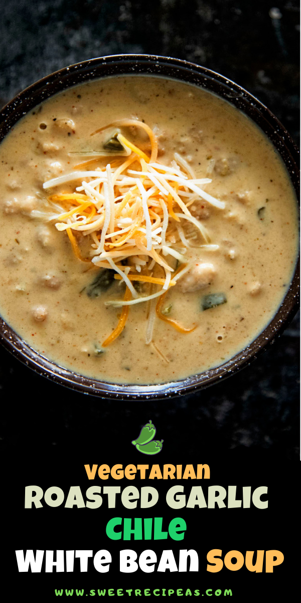 Vegetarian Roasted Garlic Chile White Bean Soup