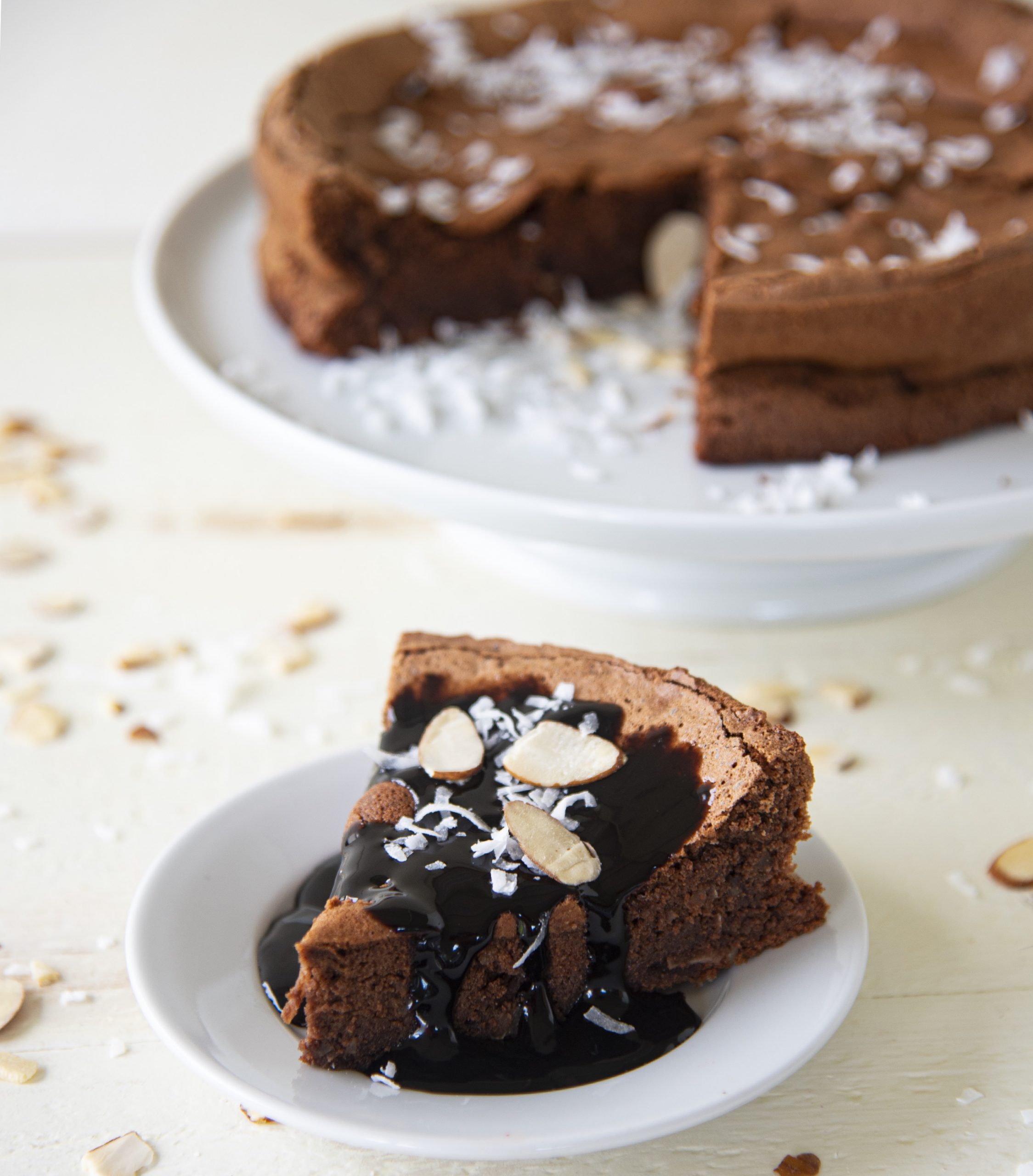 Almond Joy Flourless Cake