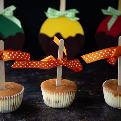 Caramel Apple Cheesecake Cups #HalloweenTreatsWeek