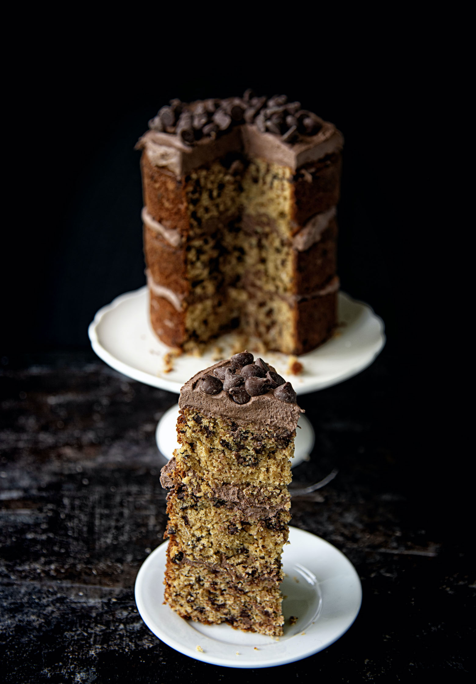 Chocolate Chip Oatmeal Cream Pie Cake