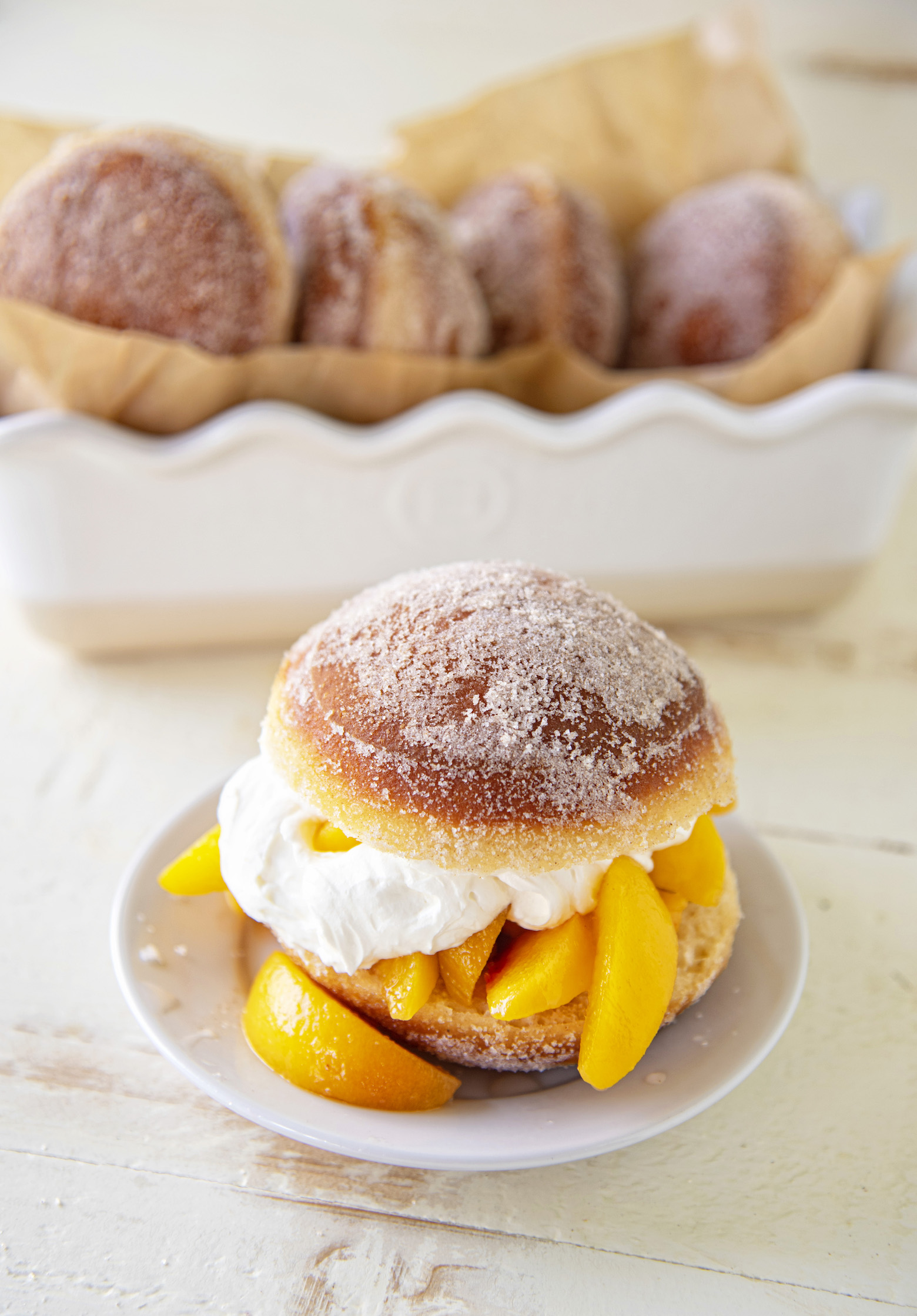 Cinnamon Donut Peach Shortcake from Holy Sweet! 60 Indulgent Recipes for Bigger Better Desserts