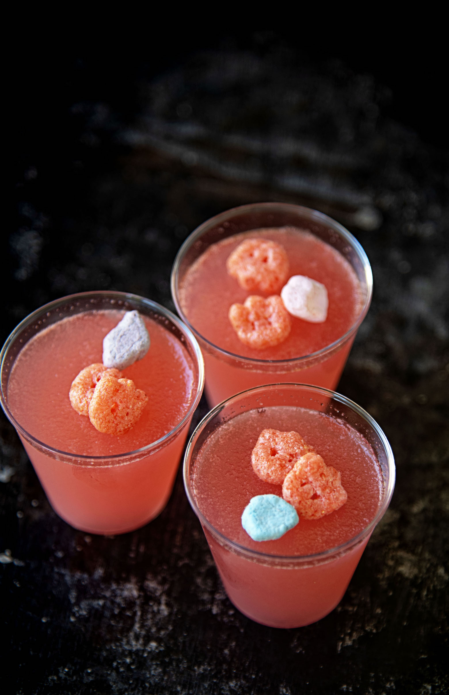 Franken Berry Jell-O Shots