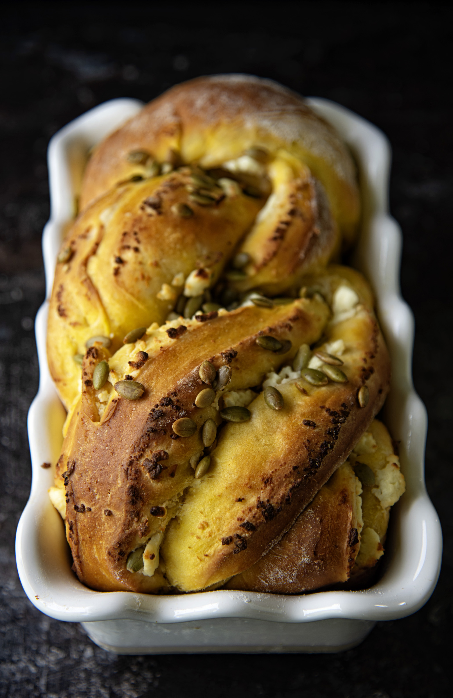 Pumpkin Goat Cheese Brioche Twist