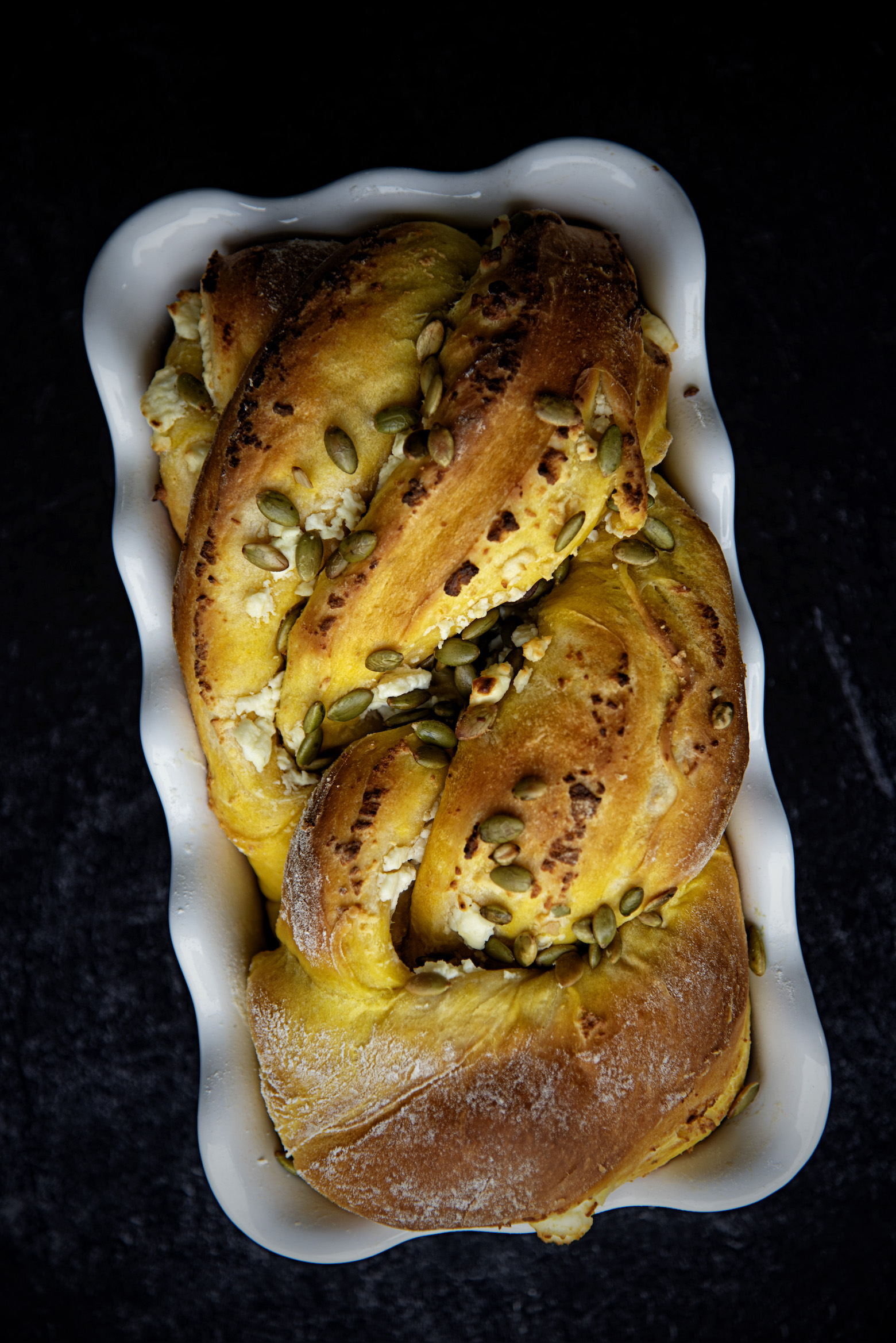 Pumpkin Goat Cheese Brioche Twist