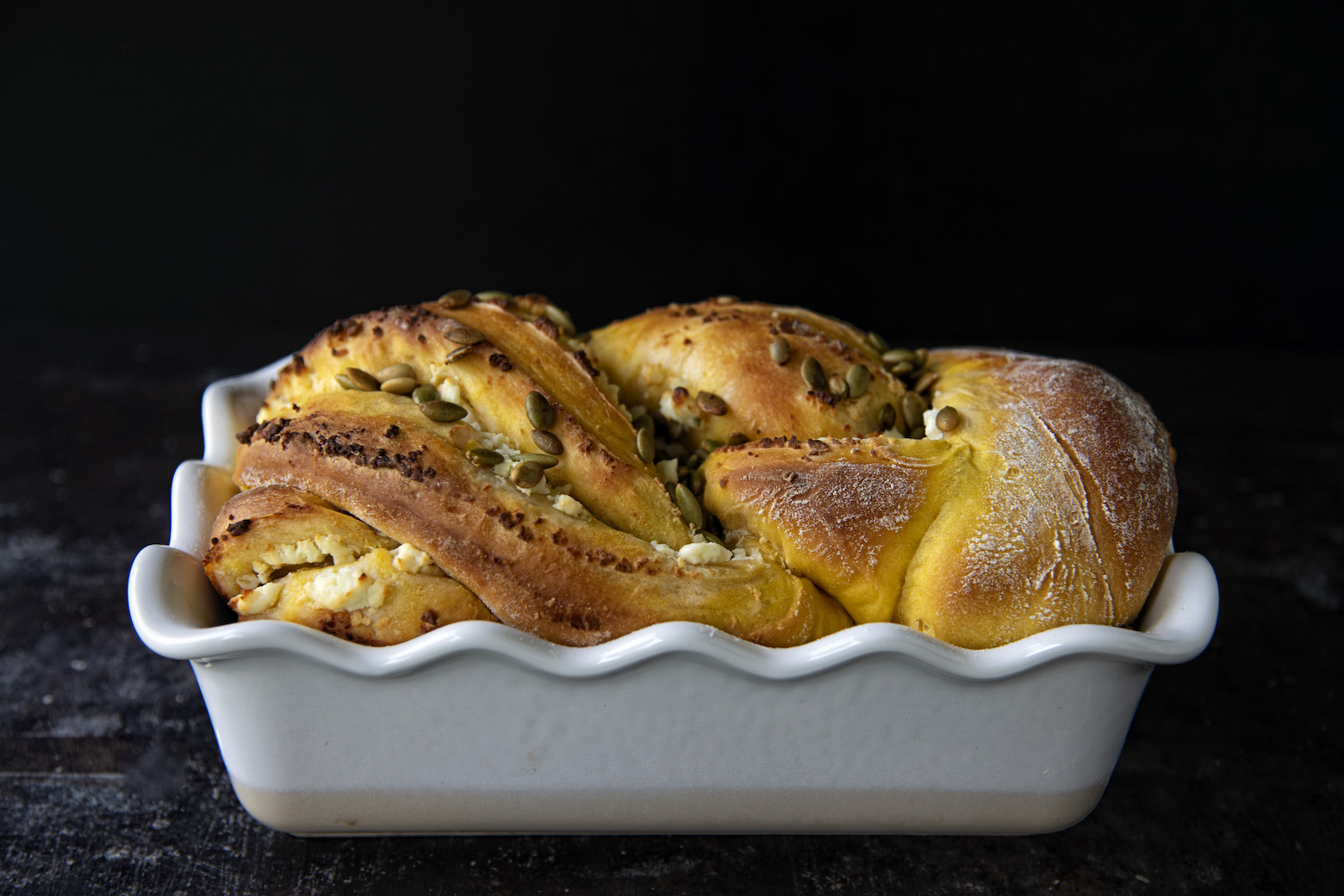 Pumpkin Goat Cheese Brioche Twist