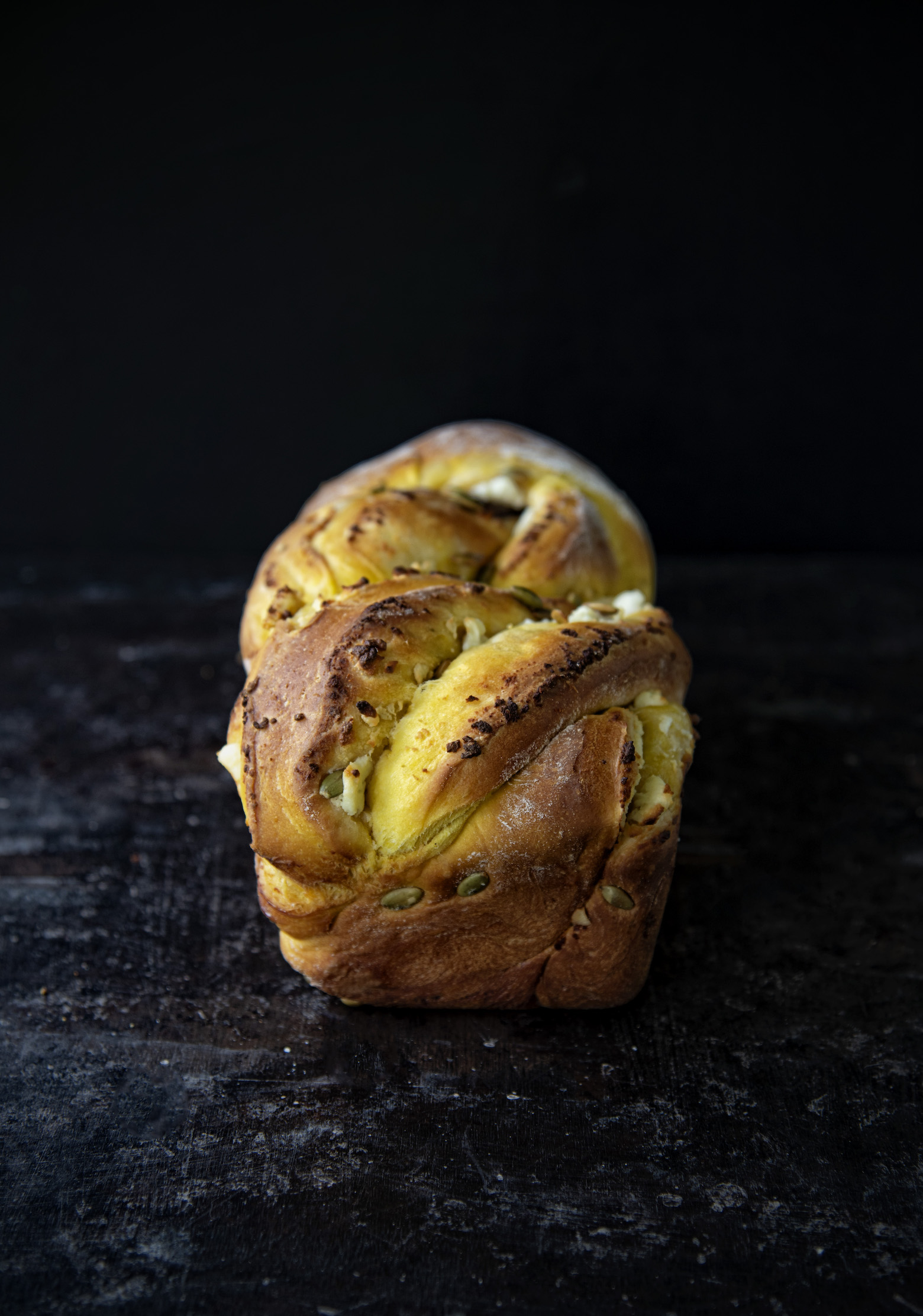 Pumpkin Goat Cheese Brioche Twist