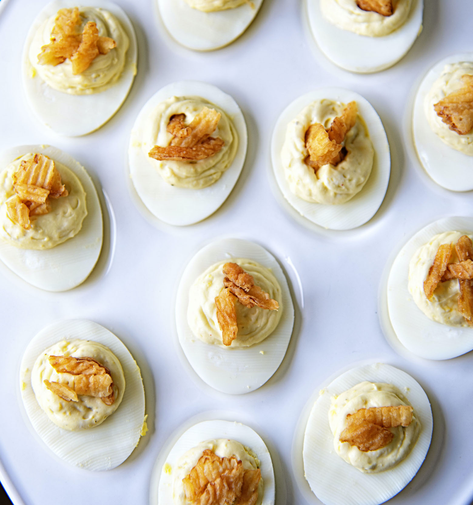  French Onion Dip Deviled Eggs