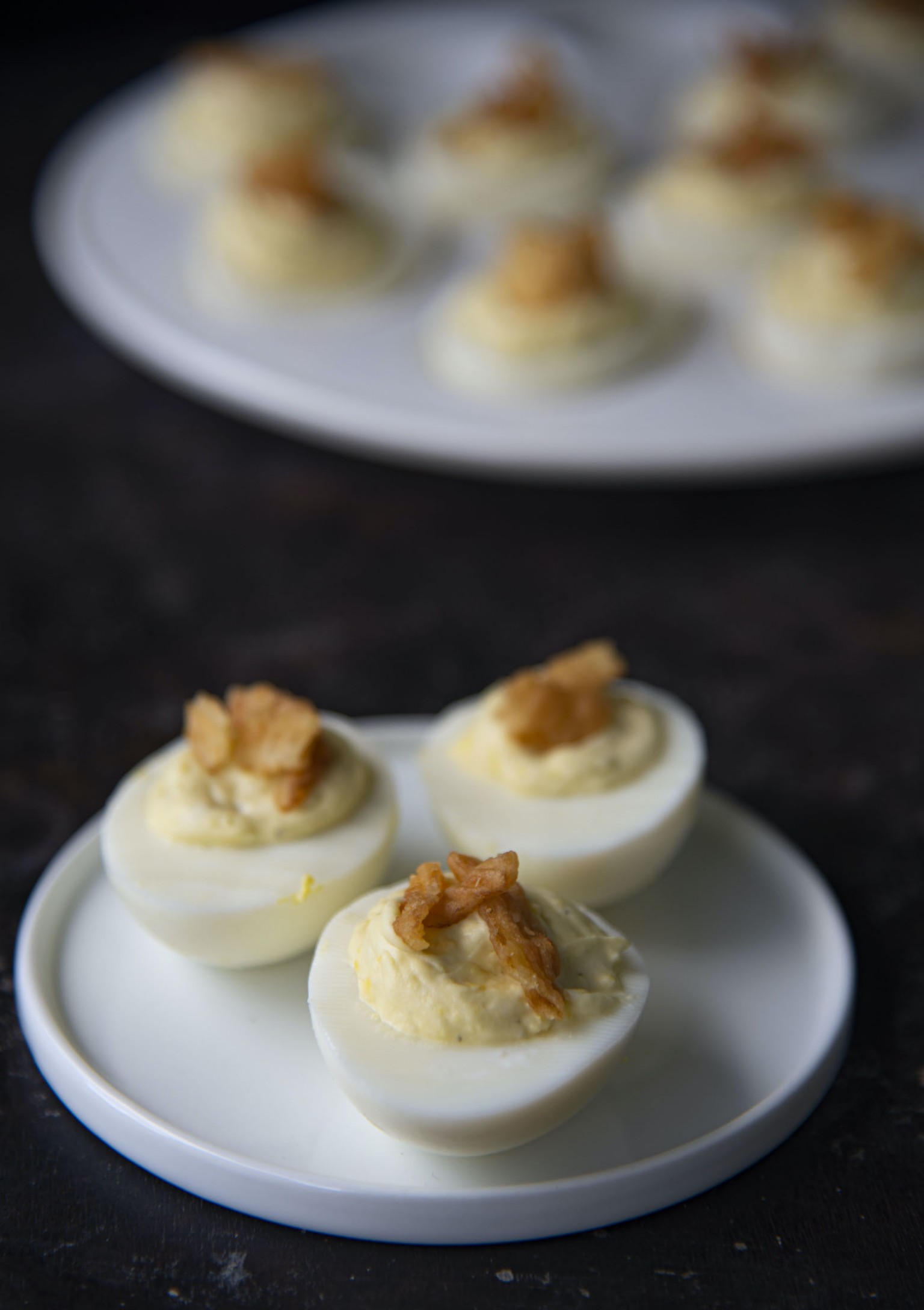 French Onion Dip Deviled Eggs