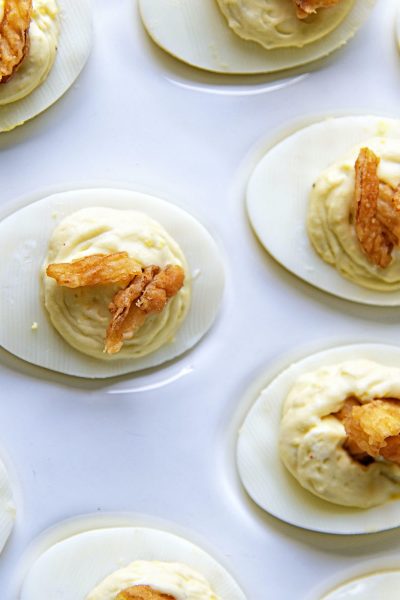 French Onion Dip Deviled Eggs
