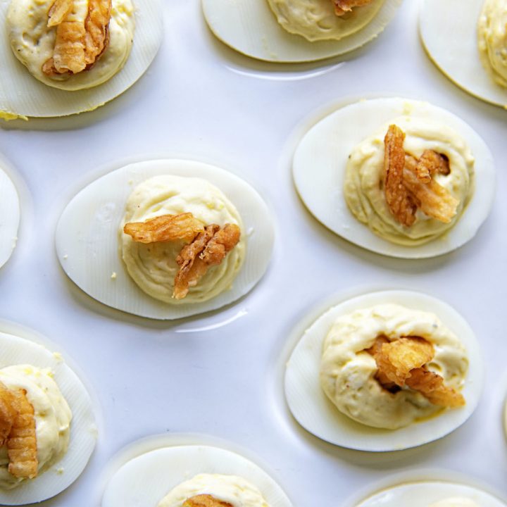 French Onion Dip Deviled Eggs