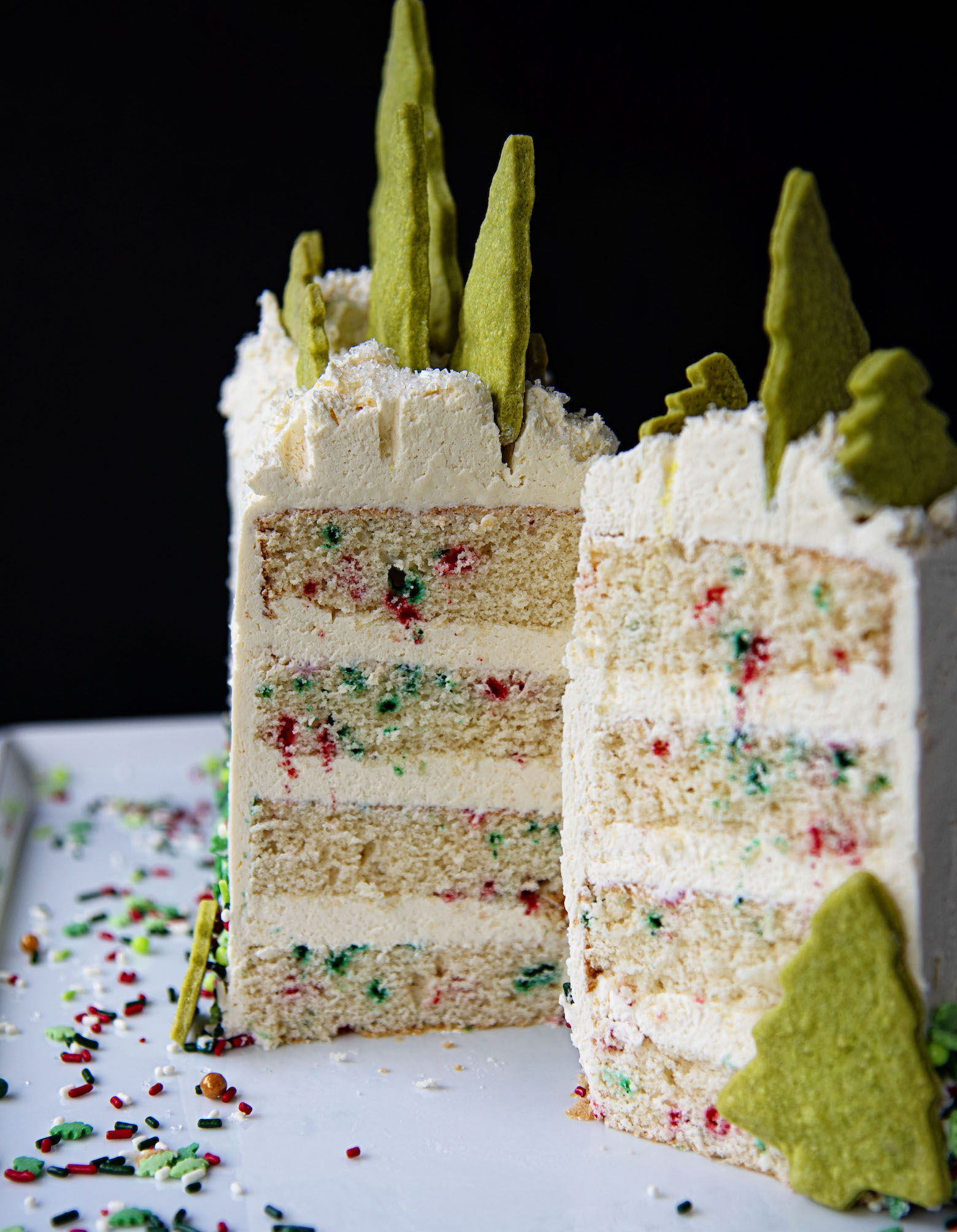 Holly Jolly Vanilla Sprinkle Cake