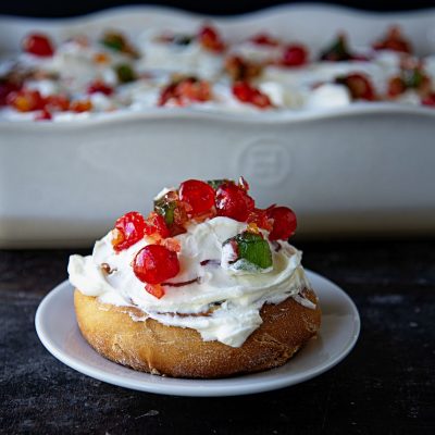 Bourbon Frosted Fruitcake Cinnamon Rolls