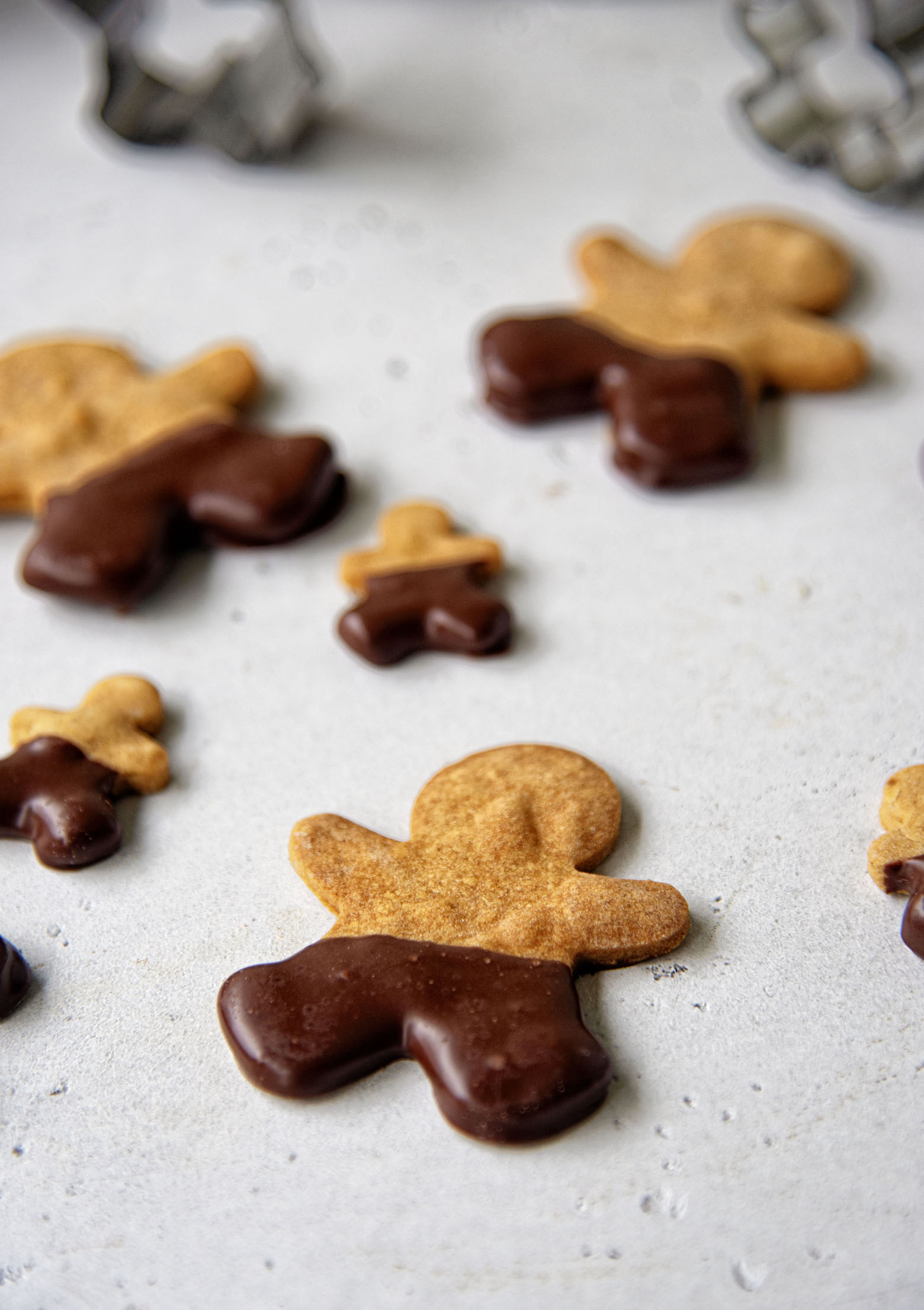 Chocolate Dipped Gingerbread Shortbread Men