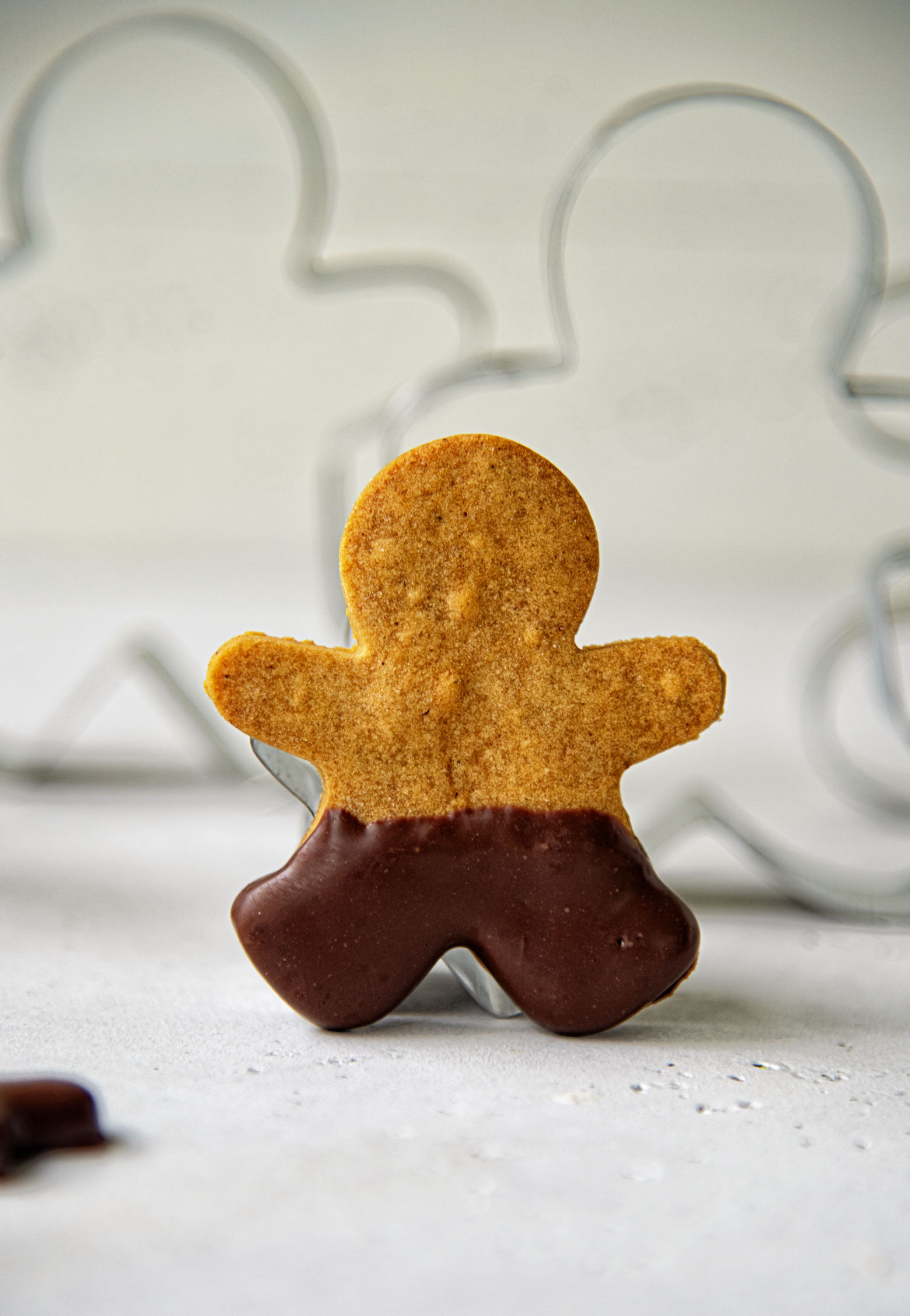 Chocolate Dipped Gingerbread Shortbread Men