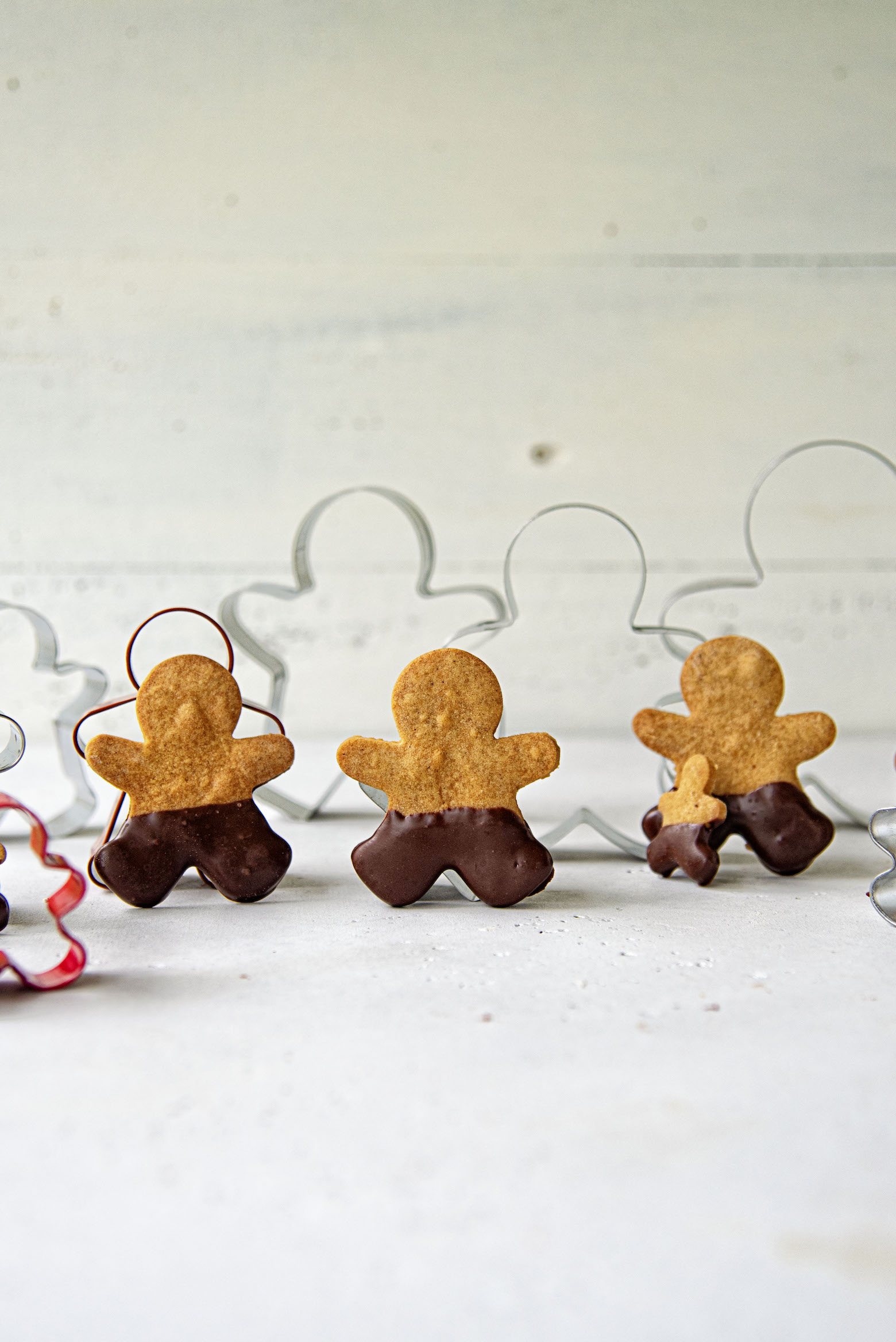 Chocolate Dipped Gingerbread Shortbread Men