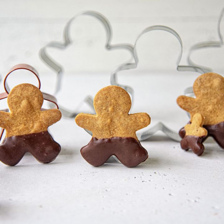 Chocolate Dipped Gingerbread Cookie Men