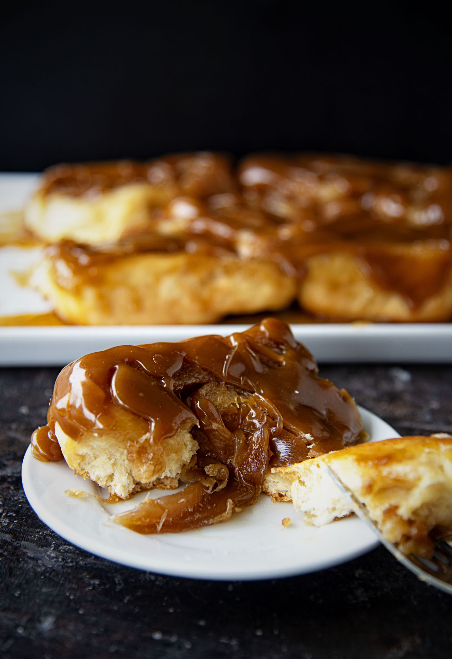 Eggnog Spiced Rum Caramel Sticky Buns