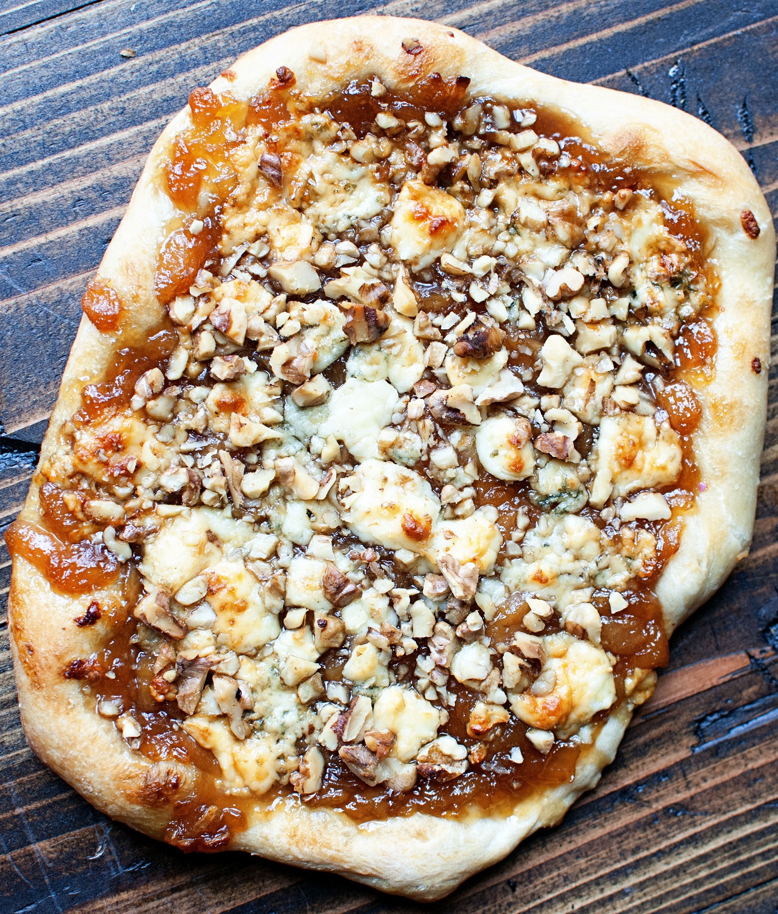 Gorgonzola Walnut and Pear Jam Flatbread