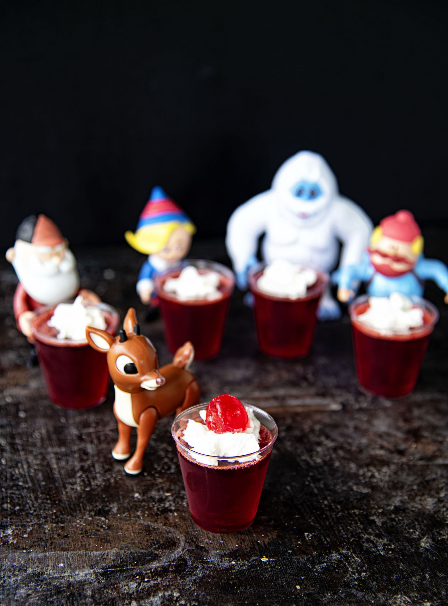 Rudolph Red Nose Jell-O Shots