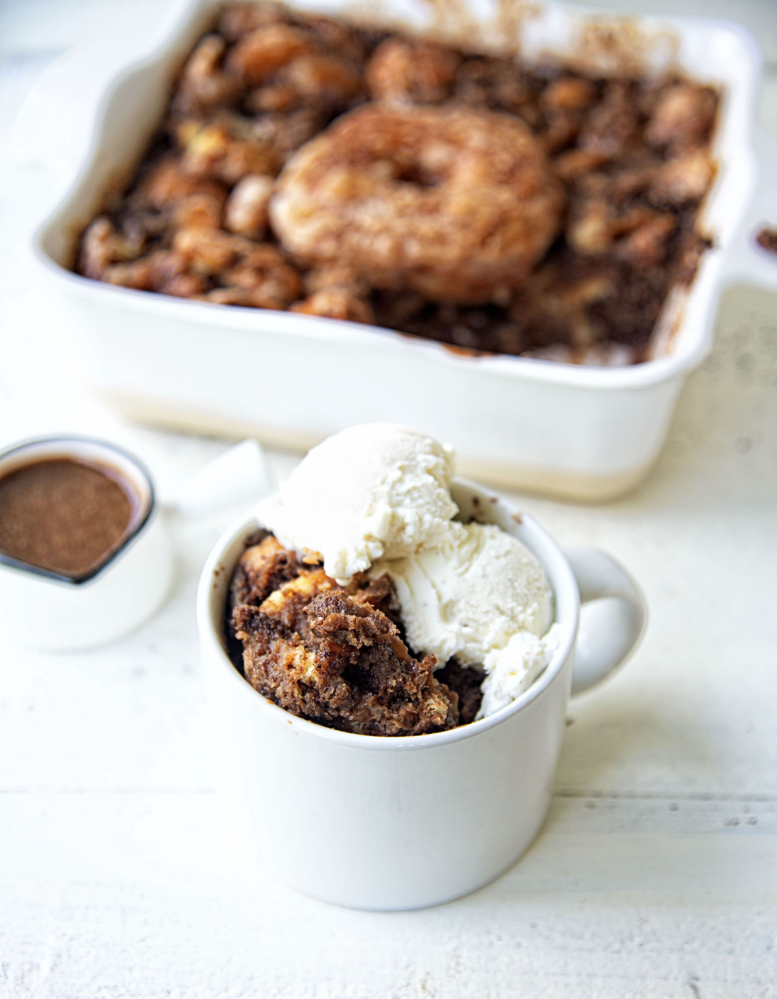 Coffee and Donuts Bread Pudding 