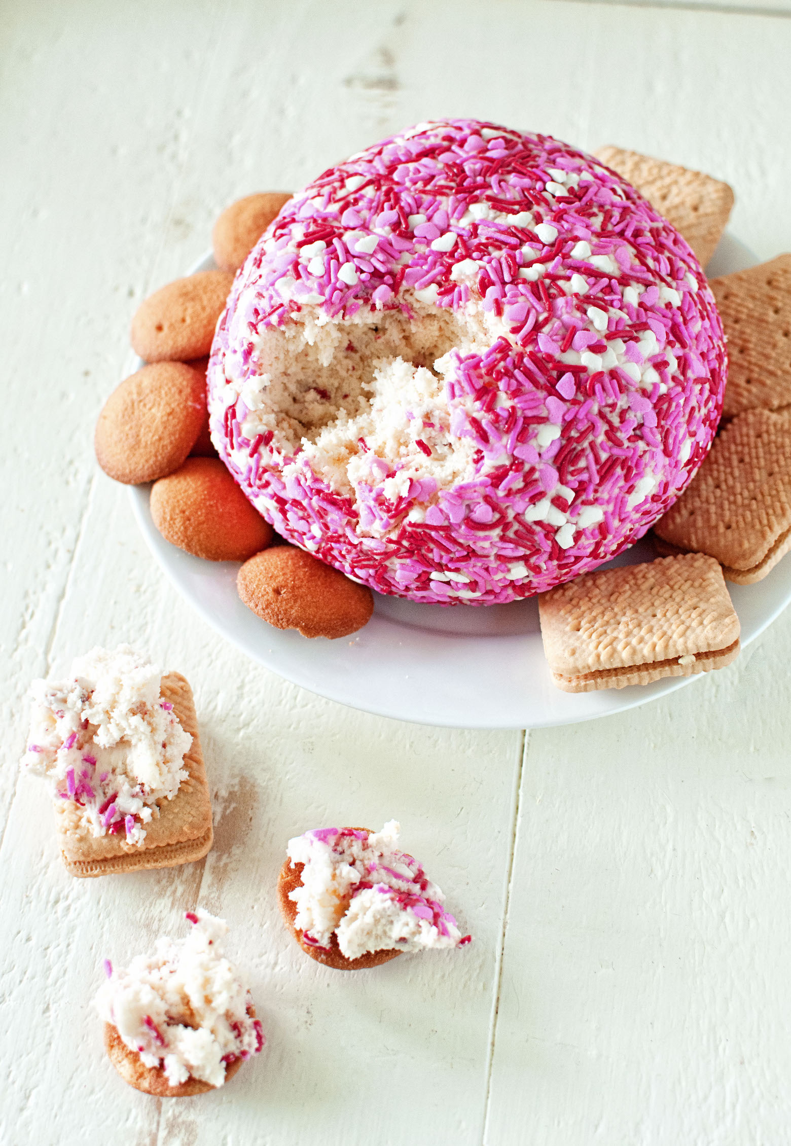 Angel Food Cake and Strawberry Cheesecake Cheeseball