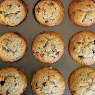 Banana Espresso Chocolate Chip Muffins