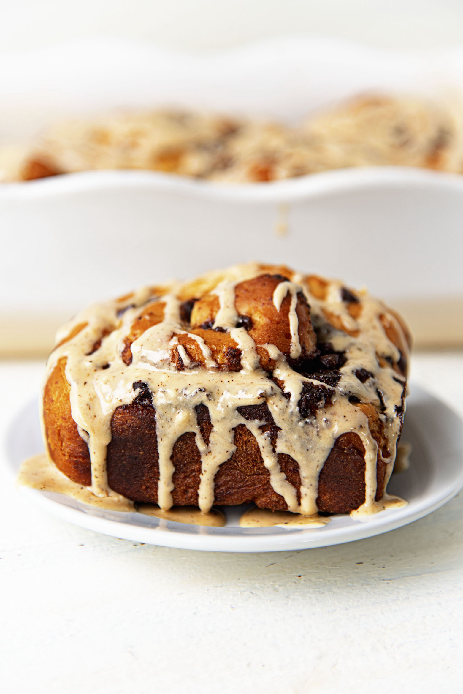 Banana Espresso Chocolate Sweet Rolls on a plate