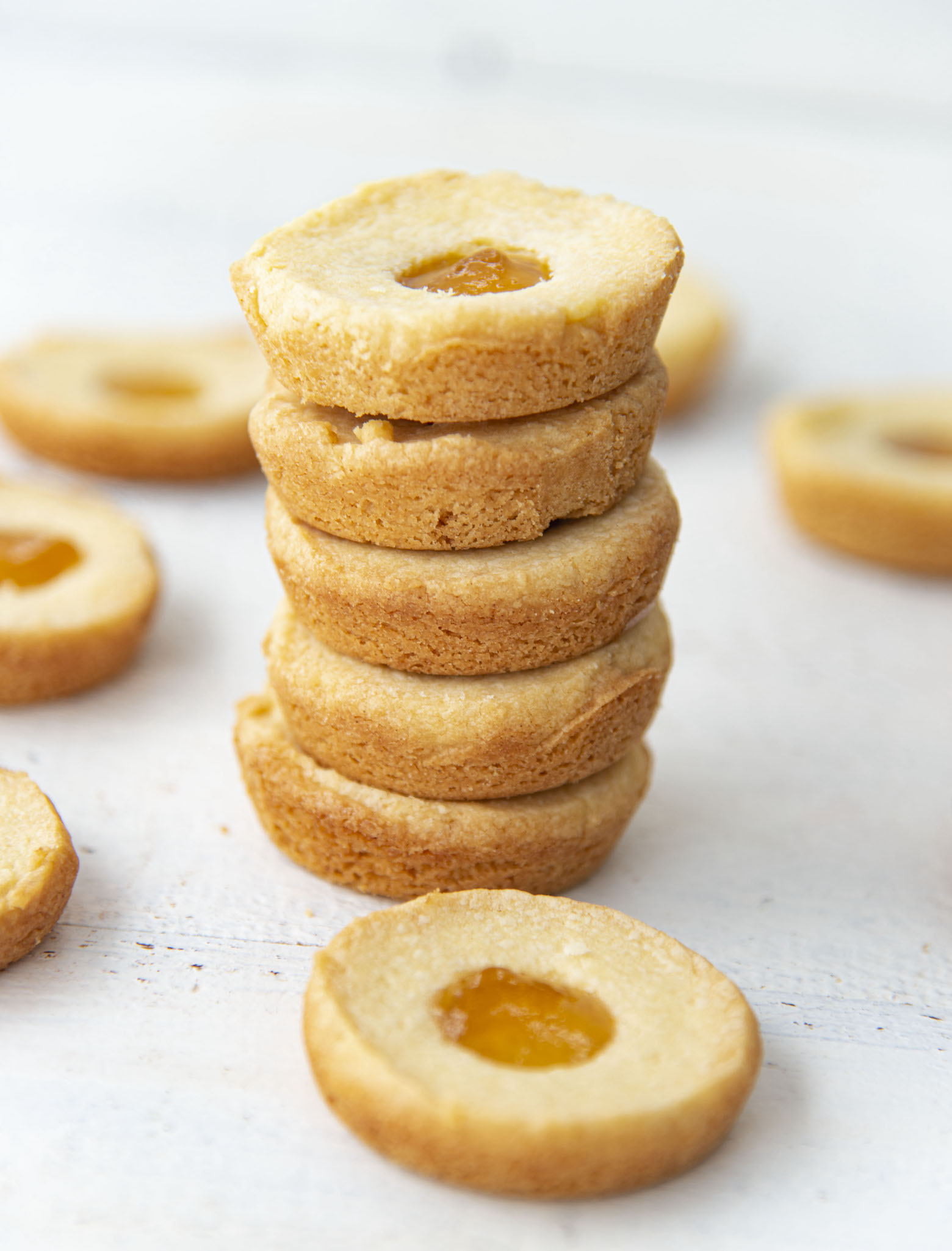 Side view of Pineapple Passionfruit Corked Breton Galettes