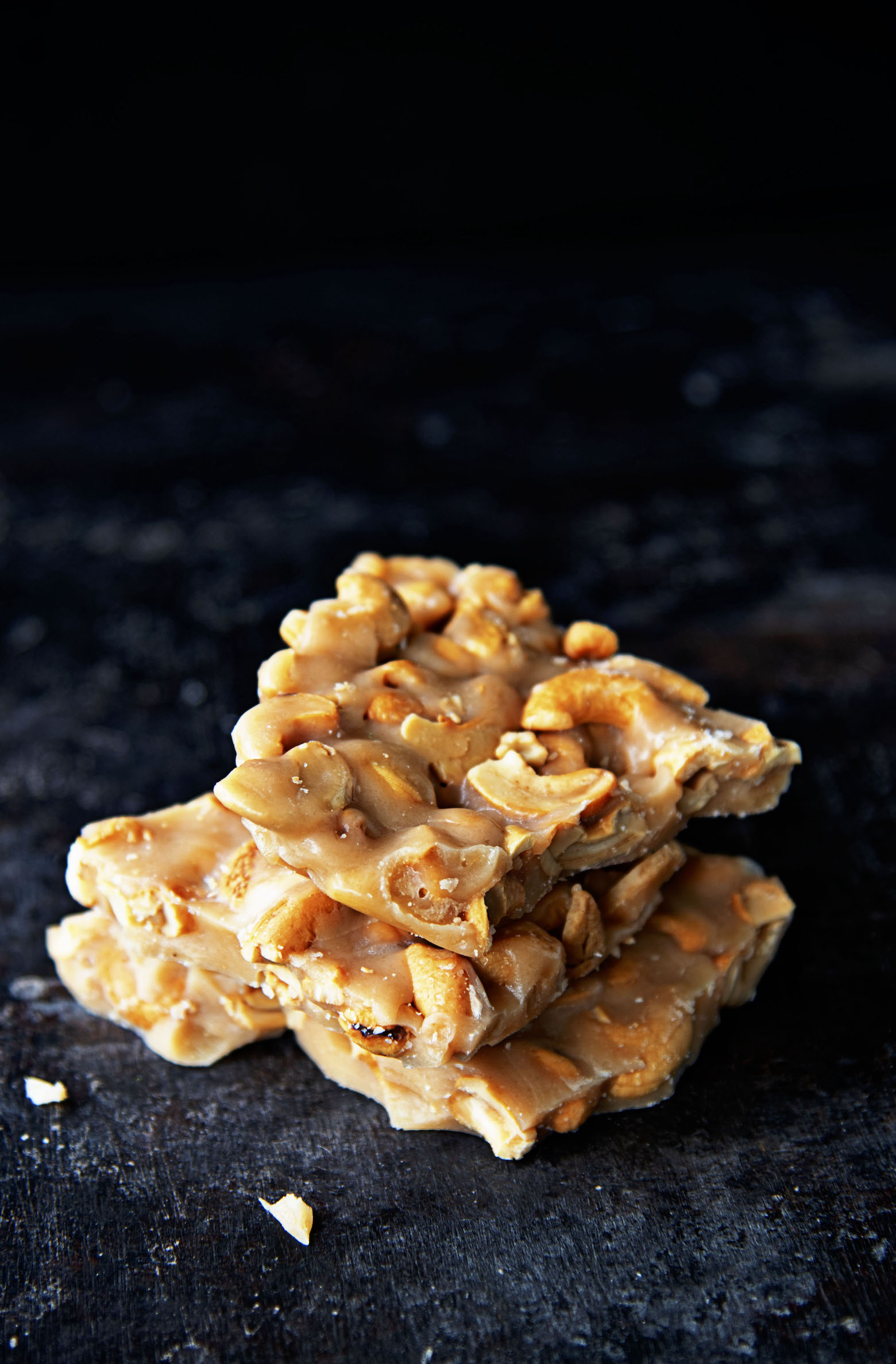 Side view Salted Cashew Crunch Toffee