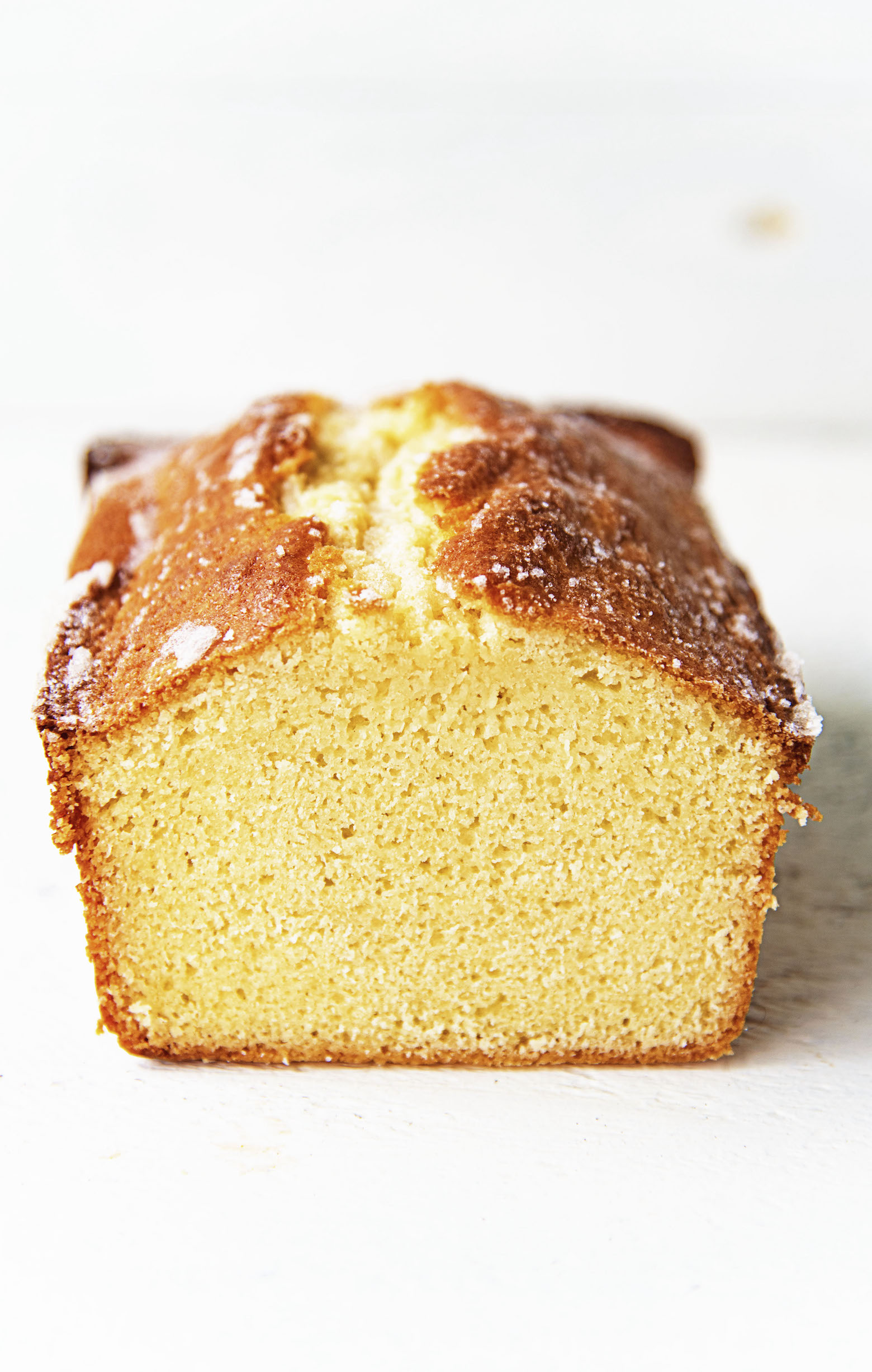 Vanilla Butter Loaf Cake slice cut view