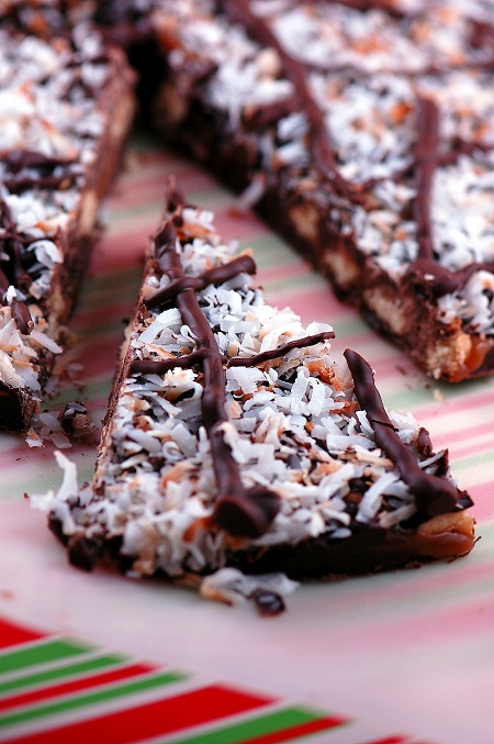 Slice of Samoas Cookie Bark