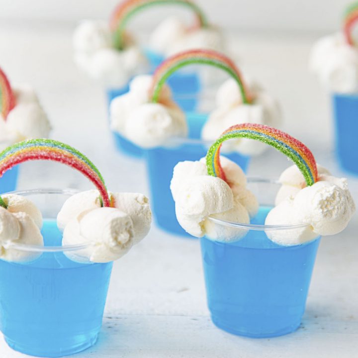 Blue Hawaiian Rainbow Jello Shots