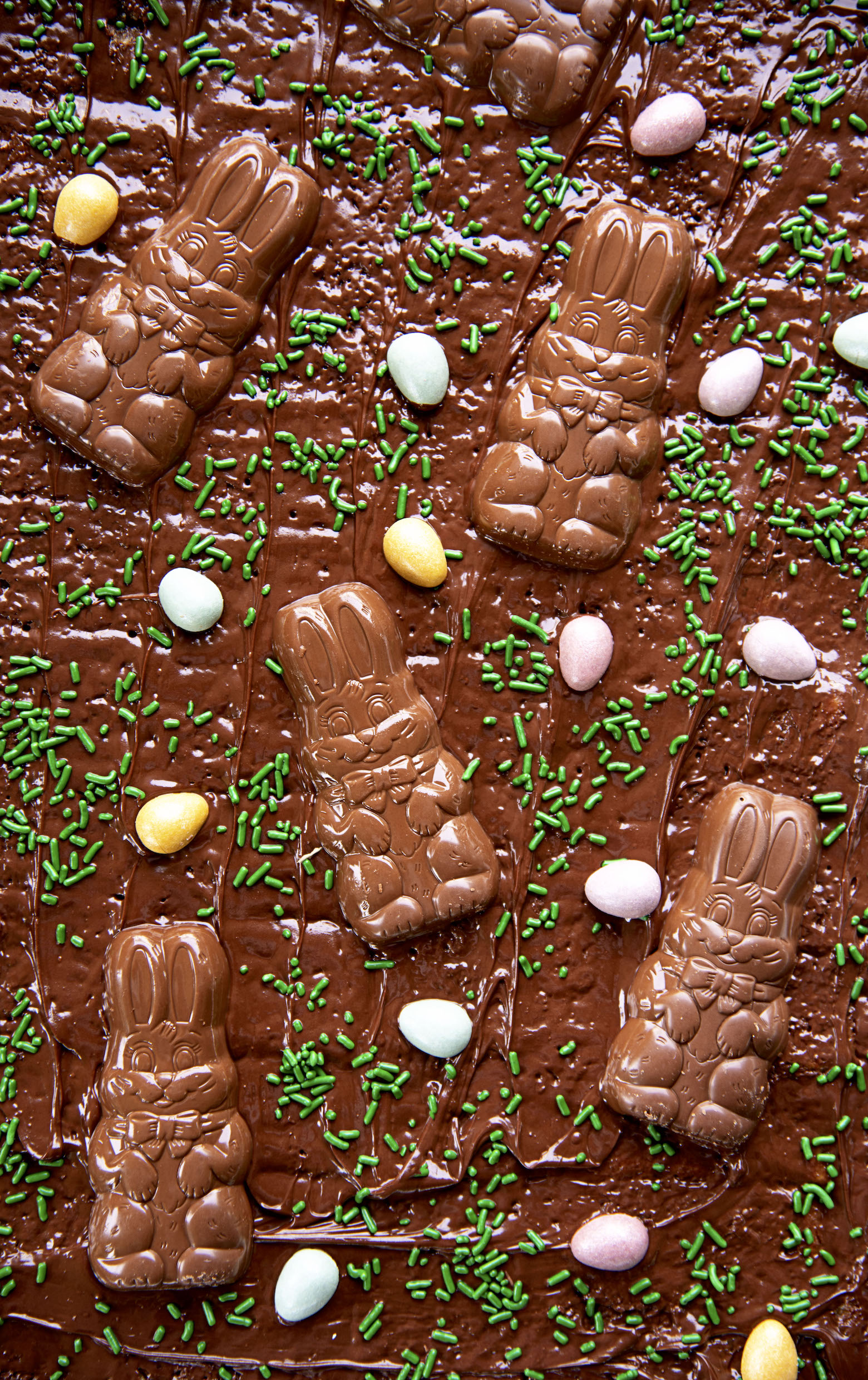 Shot of the full sheet of Easter Basket Cracker Toffee