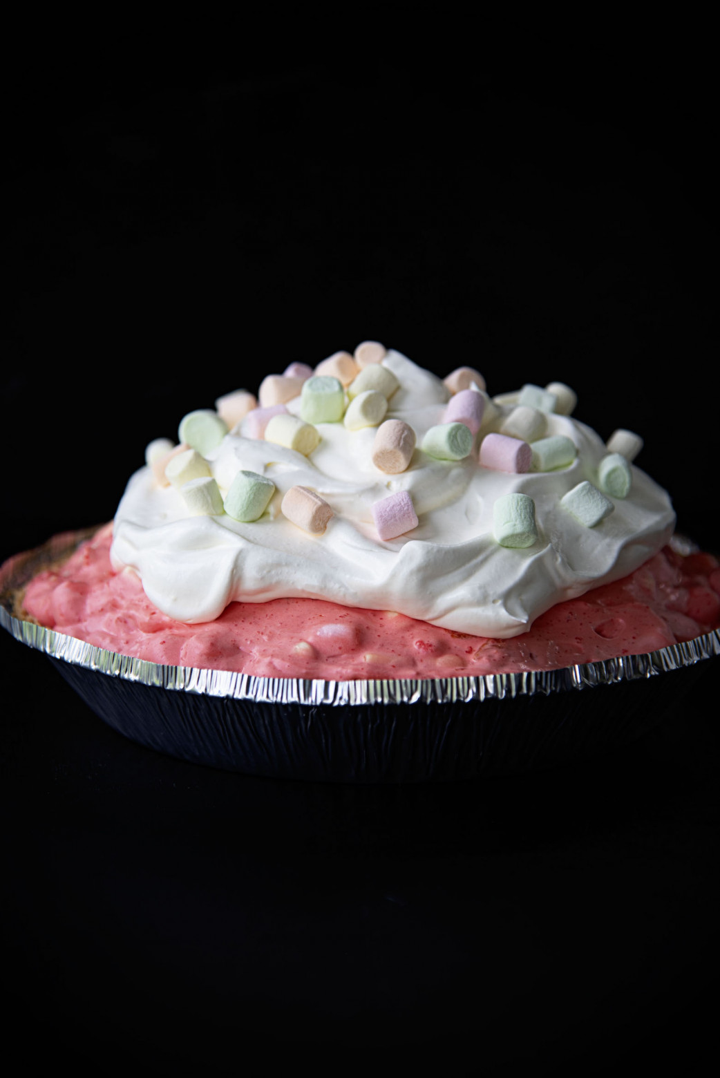 Fruity Marshmallow Raspberry Jello Pie with Graham Cracker Crust