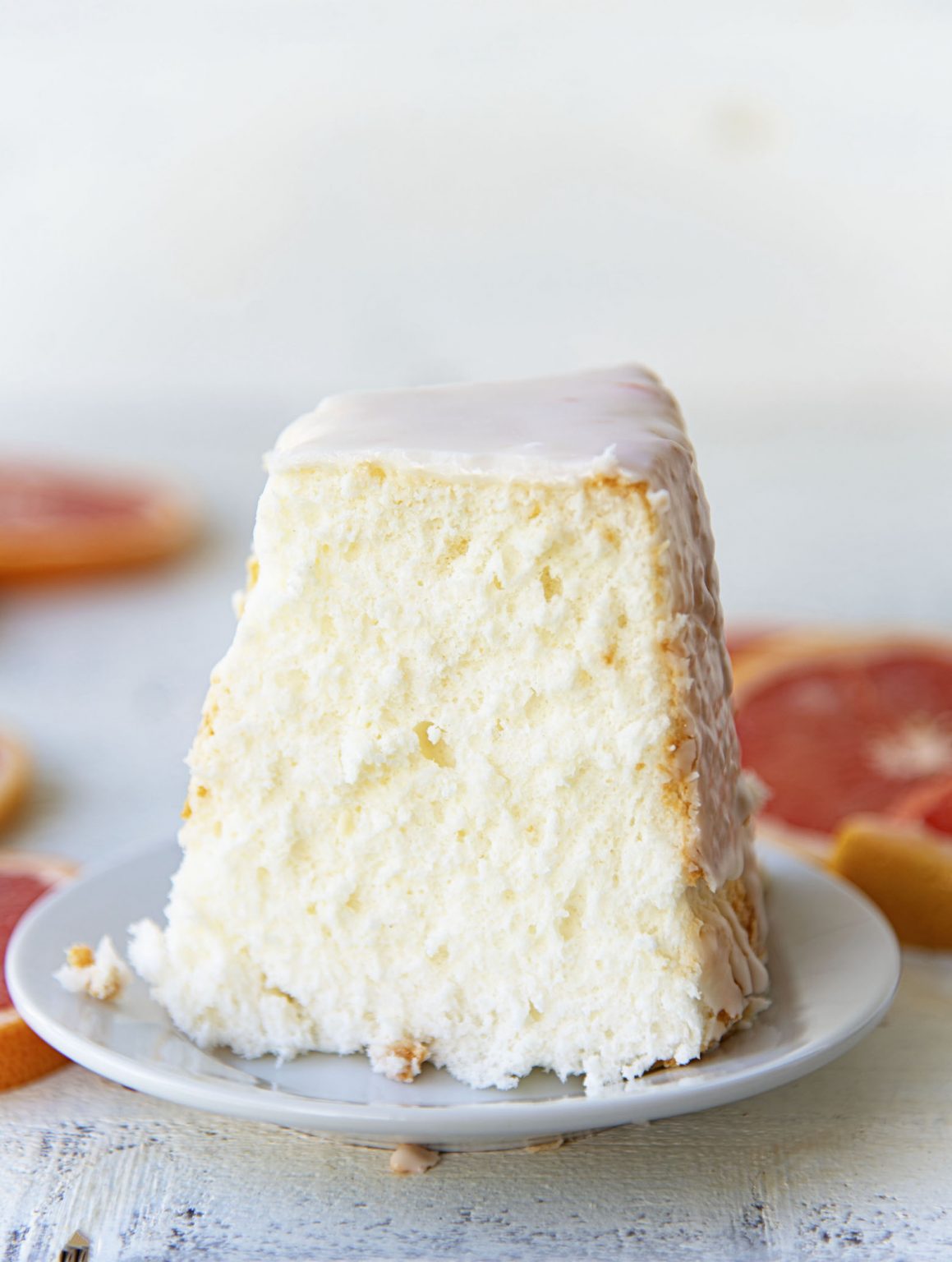 Ruby Red Grapefruit Glazed Angel Food Cake
