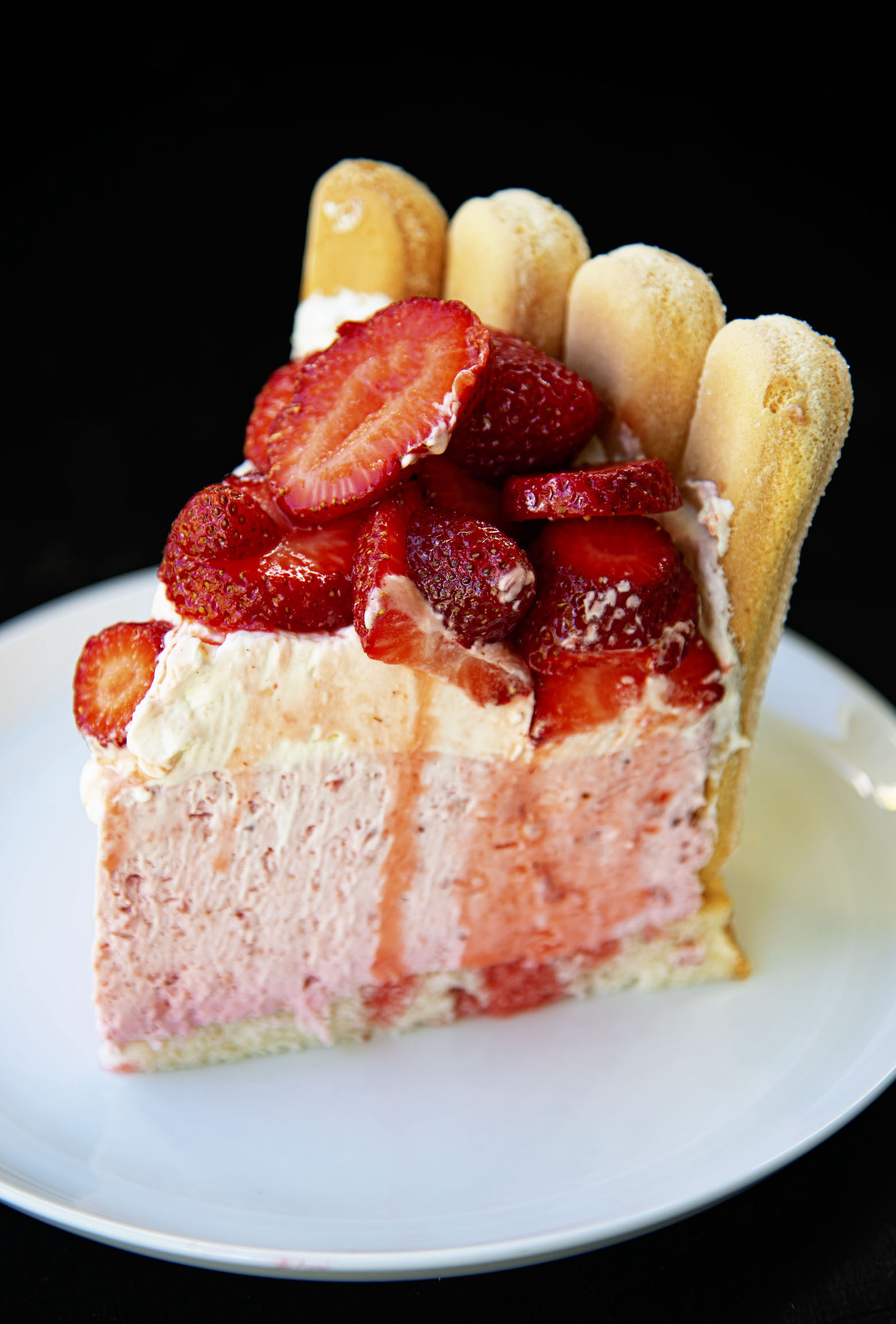 Strawberry Shortcake Charlotte Russe with Fresh Strawberries