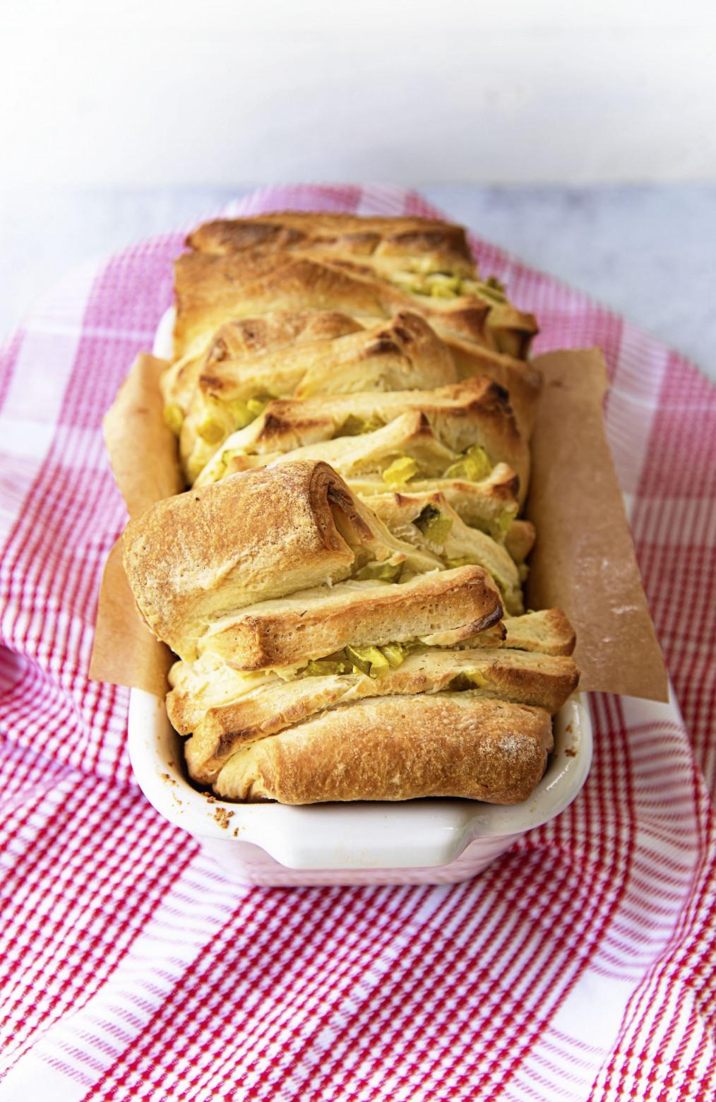 Dill Pickle Cream Cheese Pull Apart Bread